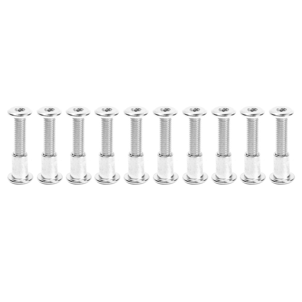 Satz Mit 10 Paar M6 X 30 Mm Vernickelten Sechskantmuttern Aus Kohlenstoffstahl, 12 Mm