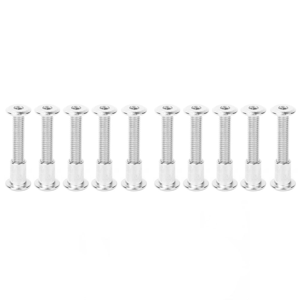 Satz Mit 10 Paar 12-mm-sechskantmuttern Aus Vernickeltem Kohlenstoffstahl M6 X 35 Mm