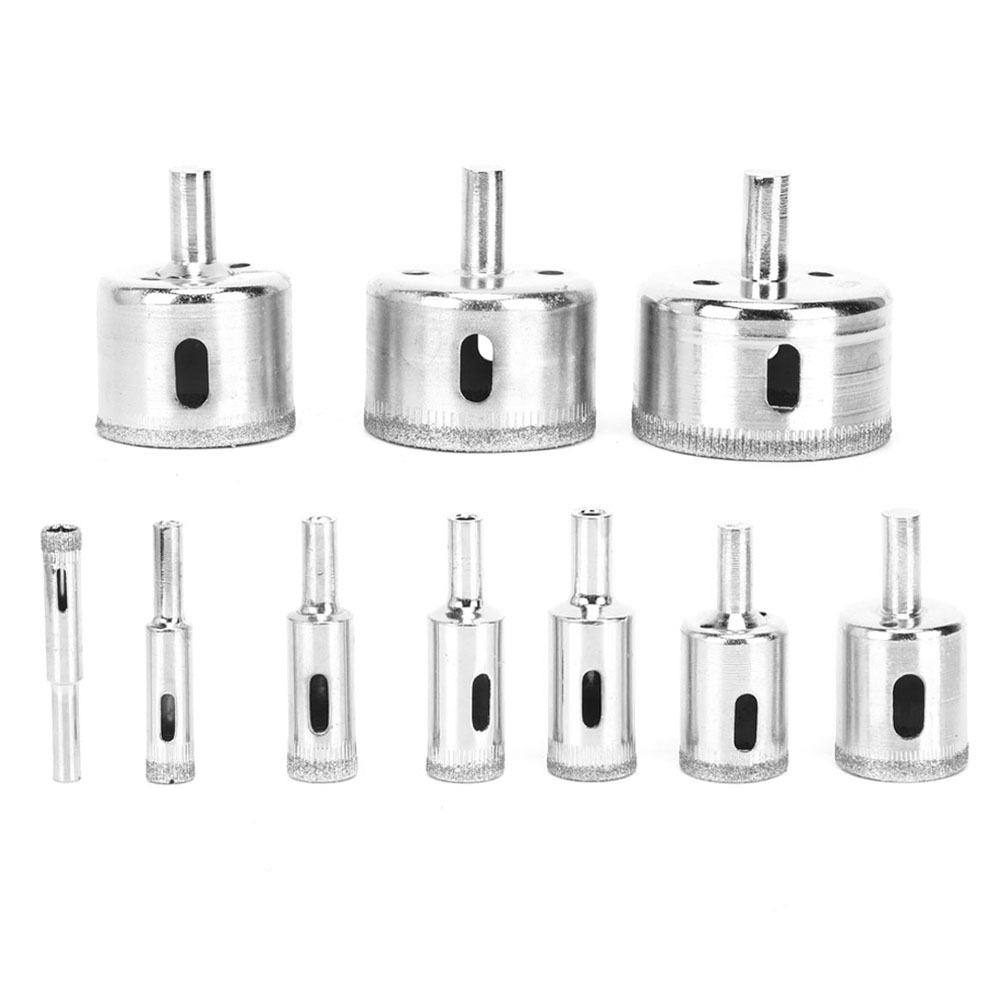 10-teiliges Diamantbohrer-set Für Keramik Und Glas, Professionelles Bohrset, Größen 8–50 Mm, Langlebiges Werkzeug Für Mauerwerk