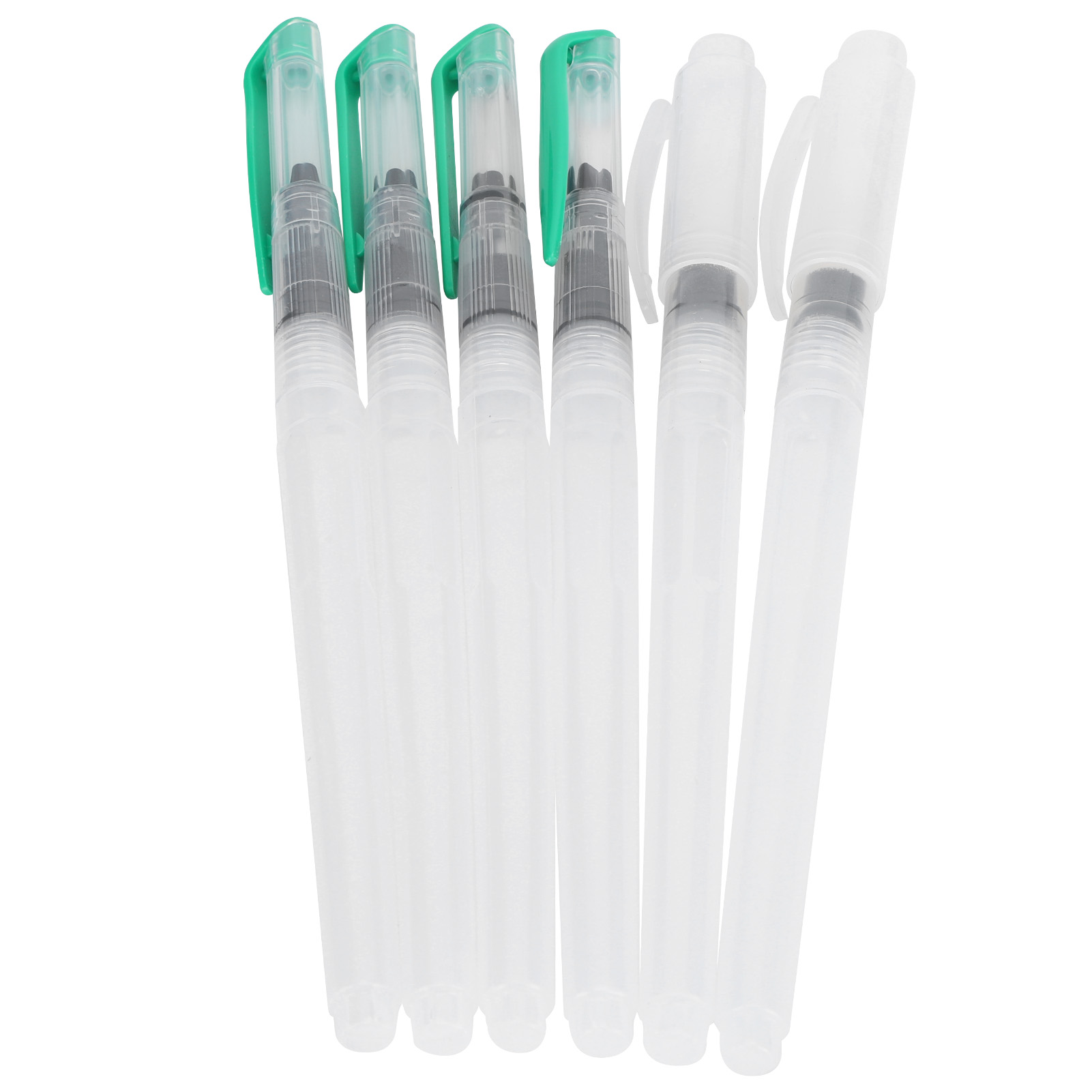 6-teiliges Set Wasserspeichernder Pinsel Für Aquarellfarben, Stifte Mit Fester Pigmentpalette – Malwerkzeuge Mit Weichen Borsten Für Künstler Und Studenten