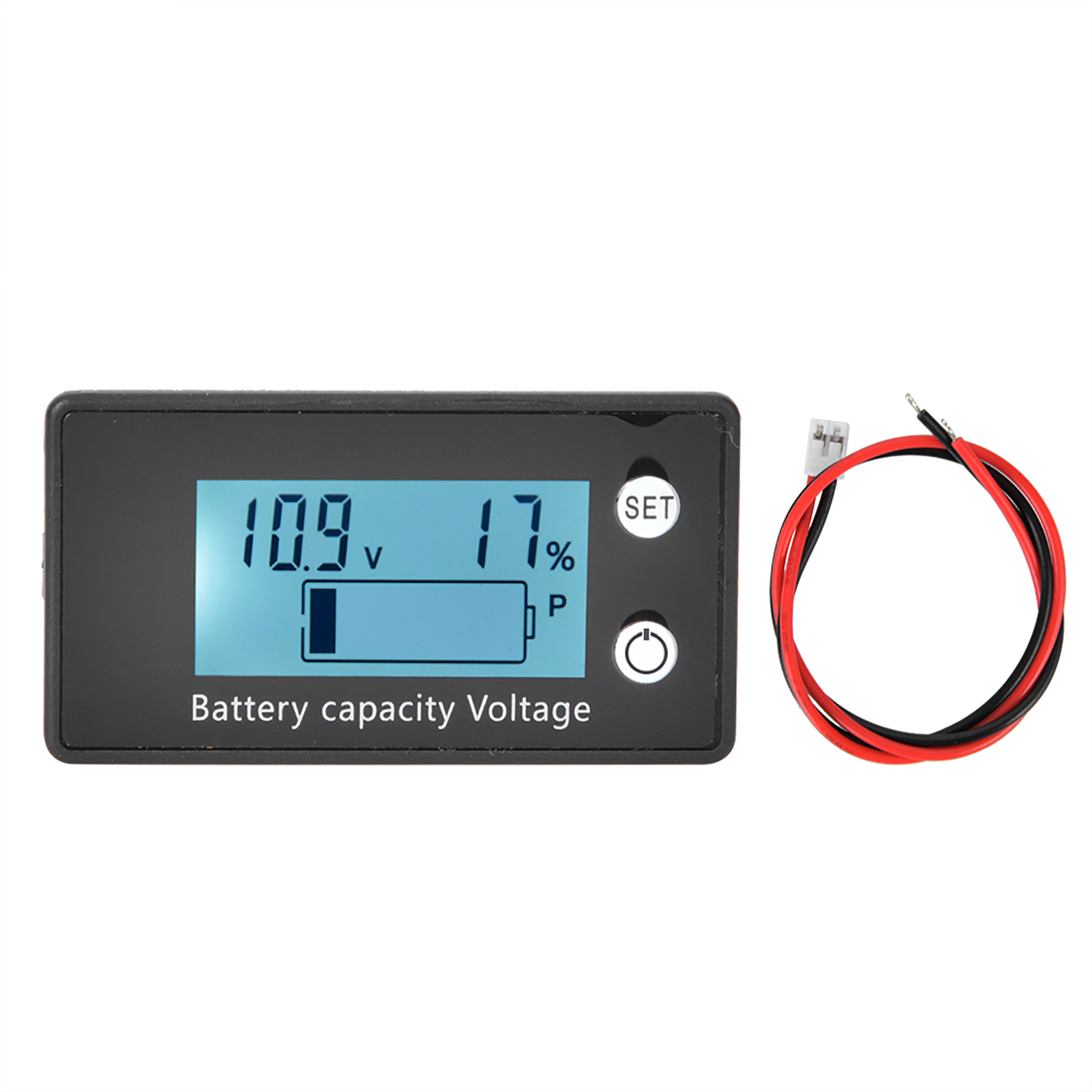 Tragbares Digitales Lcd-voltmeter 10–100 V Dc Mit Alarm Und Temperatursensor – Industriewerkzeug