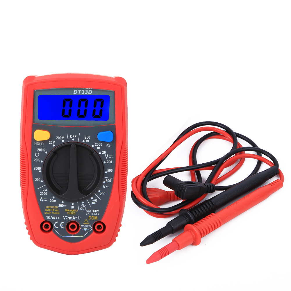 Dt33d Mini-digitalmultimeter – Universelles Voltmeter 130 X 73,5 X 35 Mm
