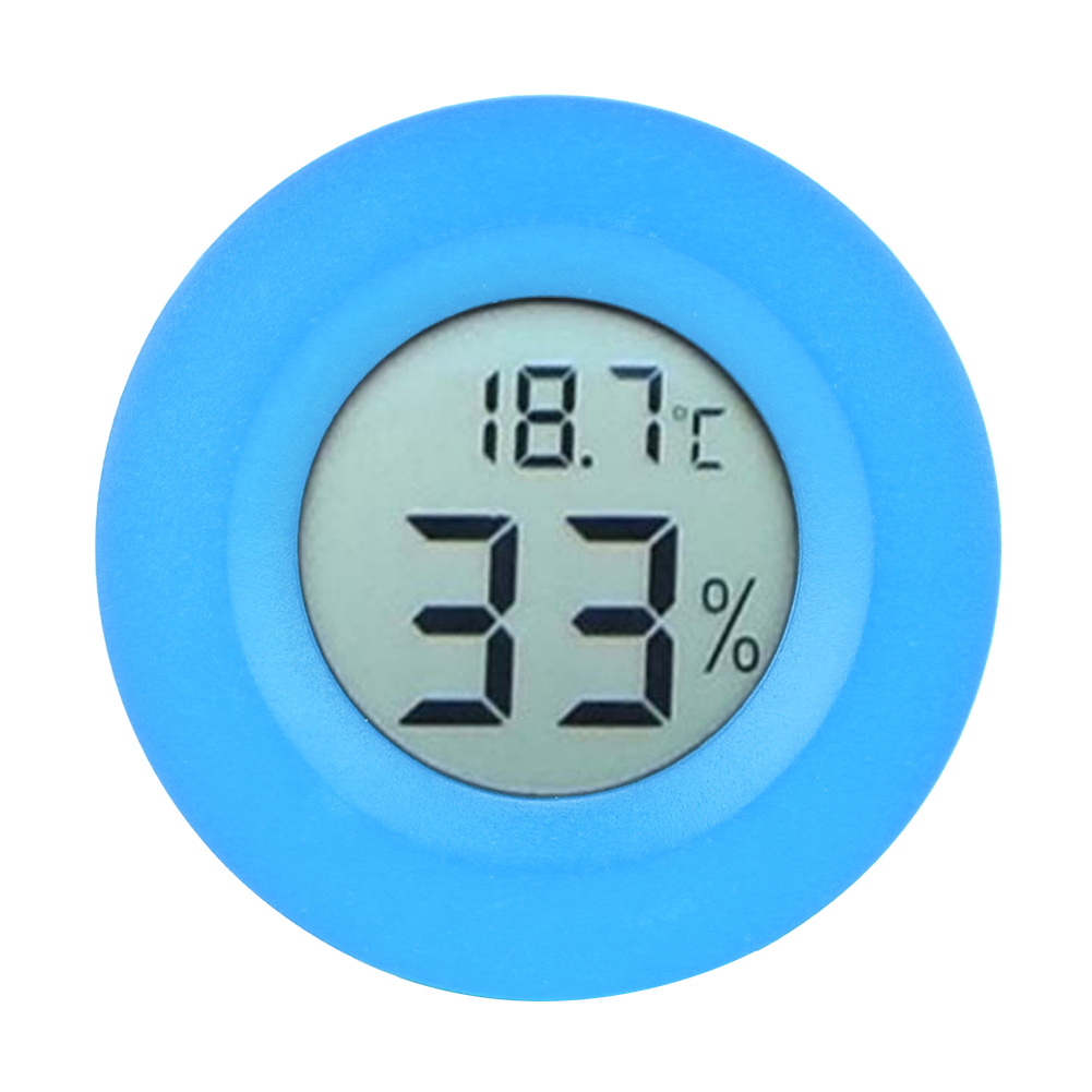 Digitales Mini-thermometer Mit Hygrometer Und Integriertem Lcd-display Für Den Innenbereich – Misst Temperatur Und Luftfeuchtigkeit – Blau