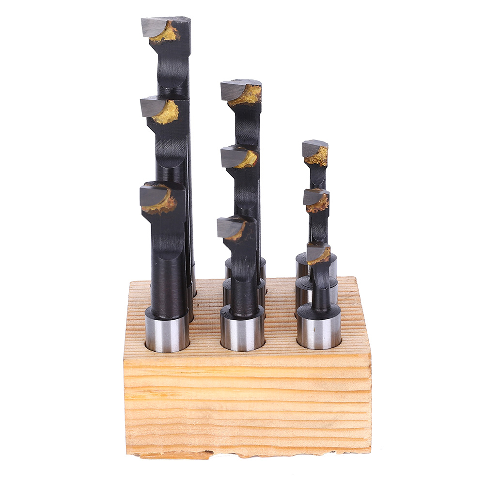 Satz Von 9 1/2"-ausdrehstangen Aus Hss Typ F1 Für Cnc-drehmaschinen Mit Aufbewahrungsgestell