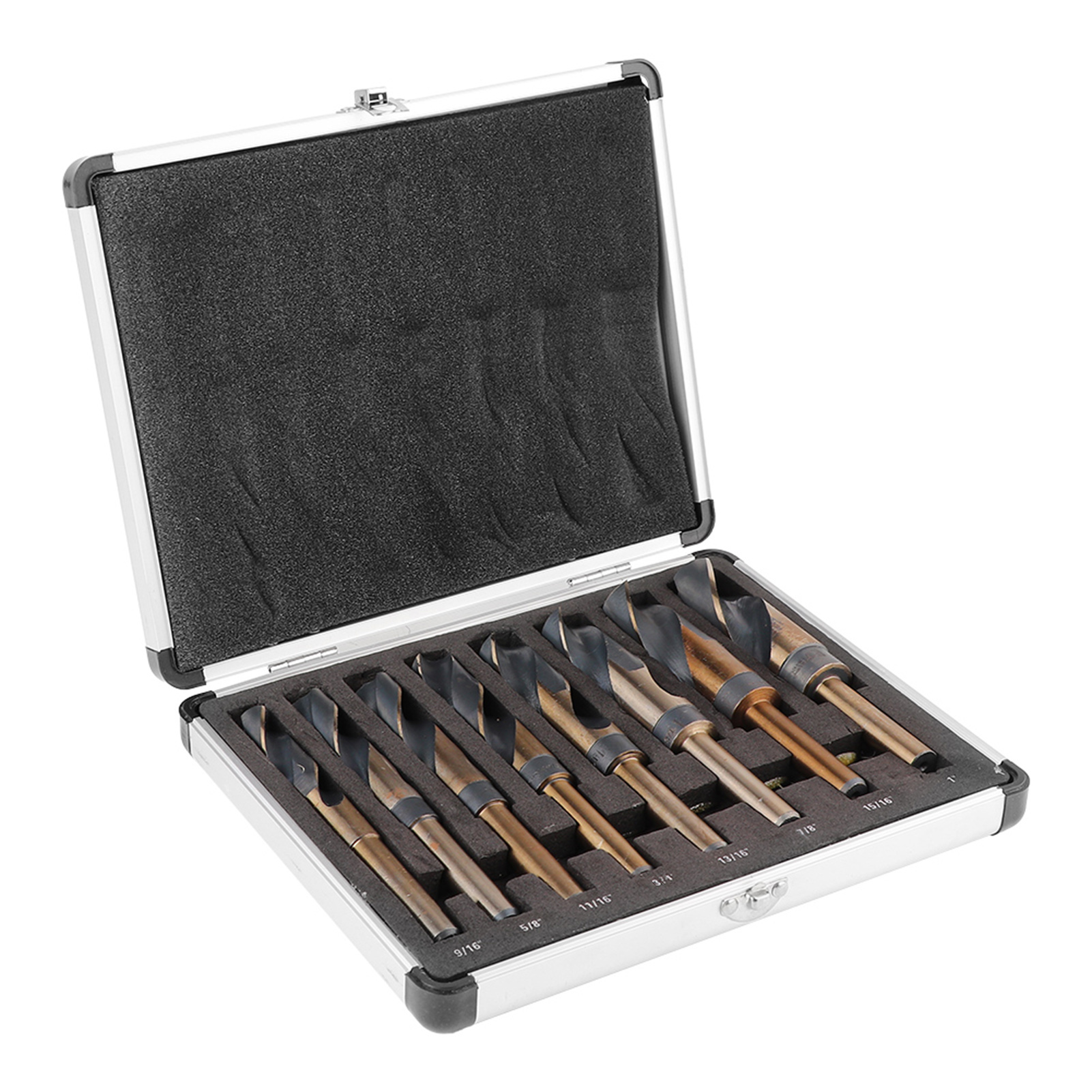 Hss-spiralbohrer-set Mit 1/2"-schaft Und Aluminiumkoffer – 14 Bis 25 Mm