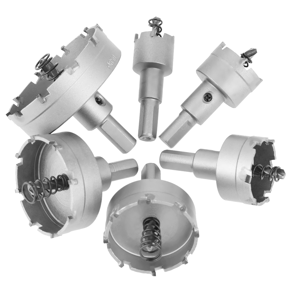 6-teiliges Hartmetall-kronenbohrer-set 22–65 Mm Für Metall, Stahl, Holz – Größen: 22/30/35/45/50/65 Mm