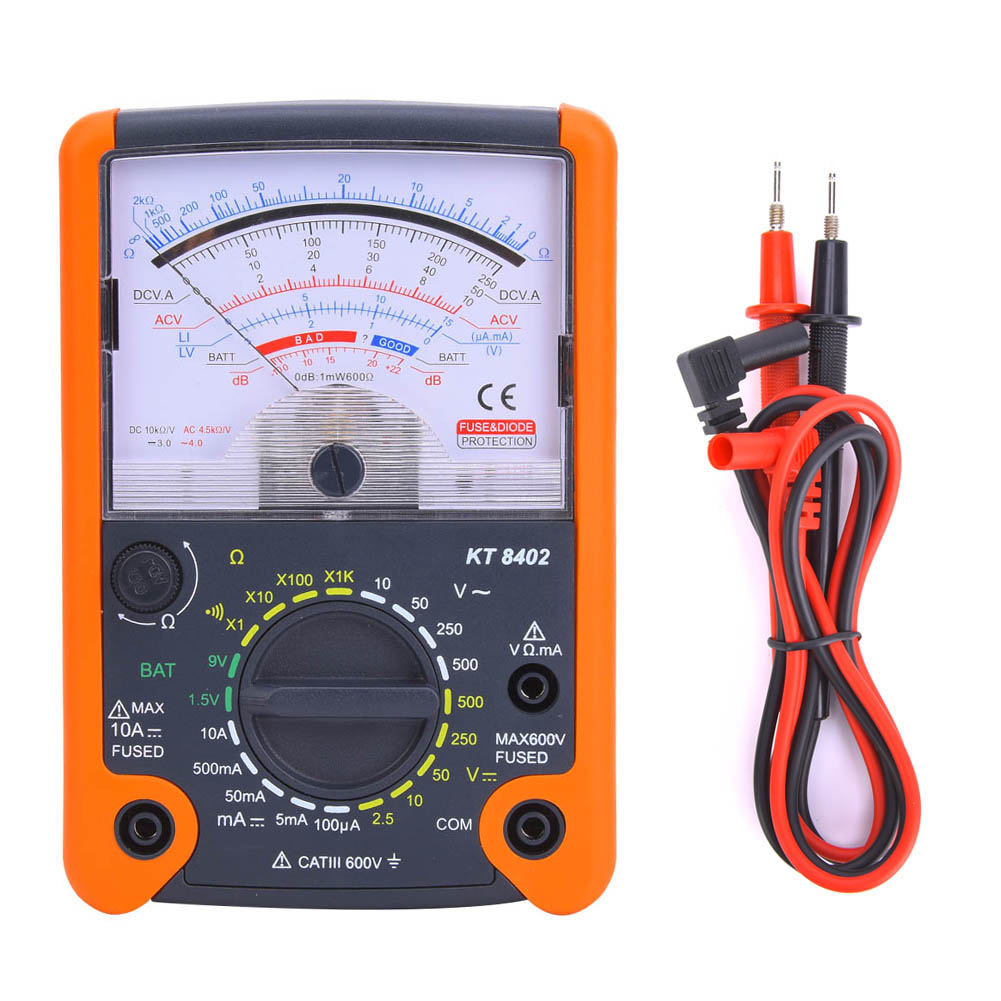 Kt8402 Hochpräzises Tragbares Mechanisches Multimeter Für Spannung, Strom Und Widerstand