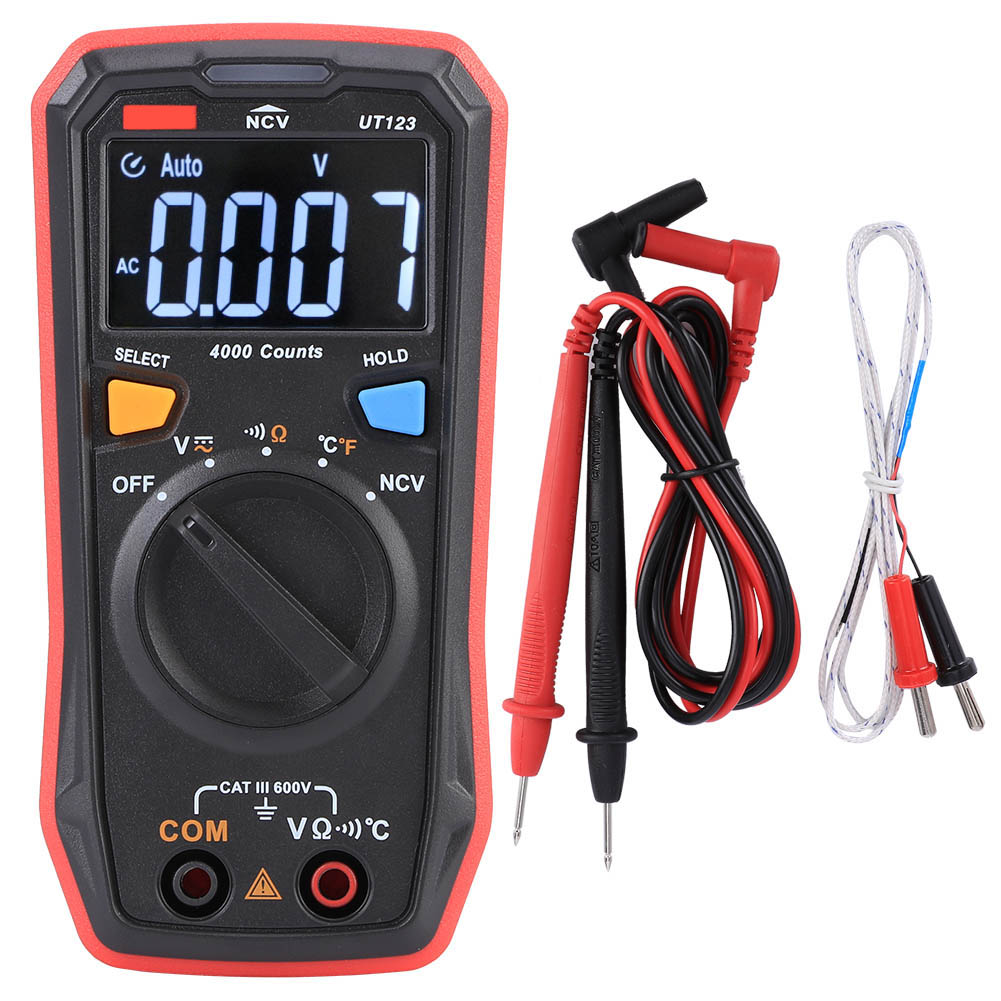 Ut123 Digitalmultimeter Mit Farbdisplay, Ac/dc-spannungsmessung, Widerstandsmessung, Frequenzmessung Und Nvc-tester