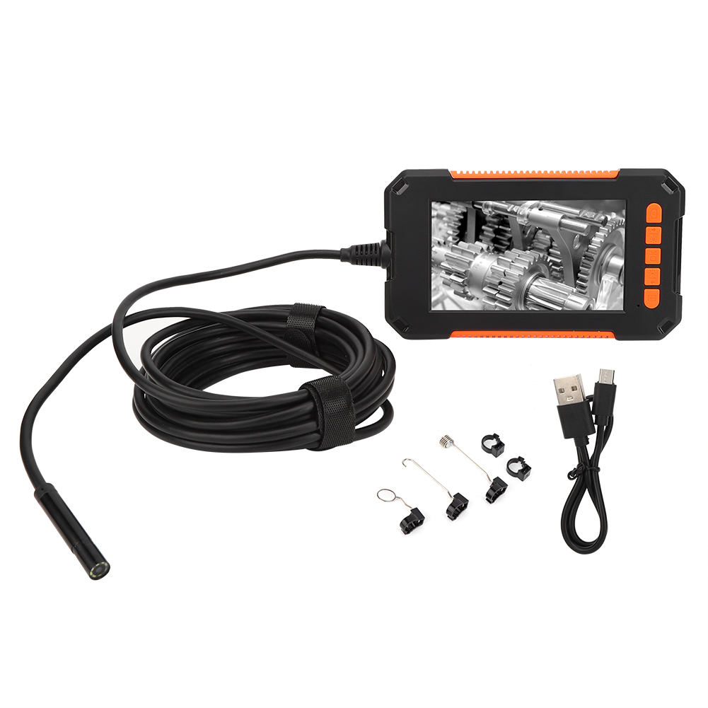 P40 1080p Wasserdichtes Industrieendoskop Mit 4,3-zoll-bildschirm Und 8 Leds, 8 Mm Durchmesser