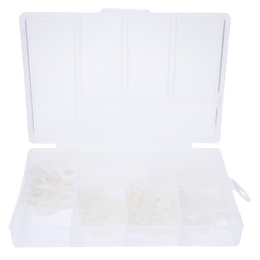 250-teiliges Set Weißer, Korrosionsbeständiger Nylon-isolierdichtungen M2 Bis M6