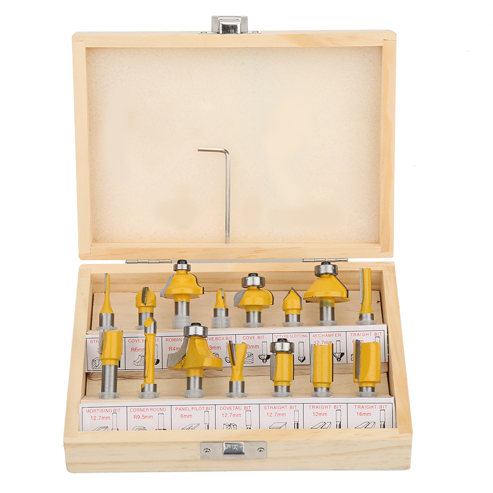 15-teiliges Hartmetall-holzfräser-set Mit Aufbewahrungsbox – 8-mm-frässet Für Die Holzbearbeitung
