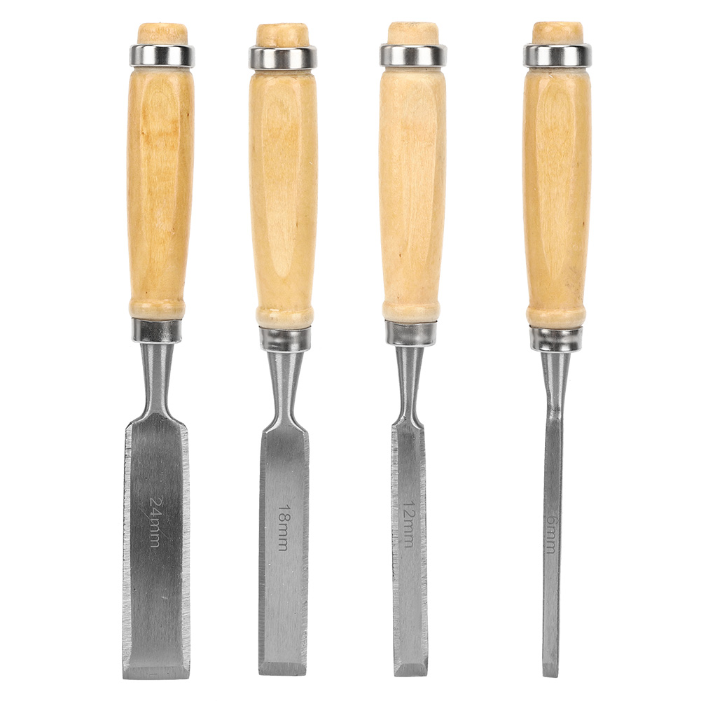 Set Mit 4 Holzmeißeln Zum Schnitzen Und Gravieren Mit Holzgriffen