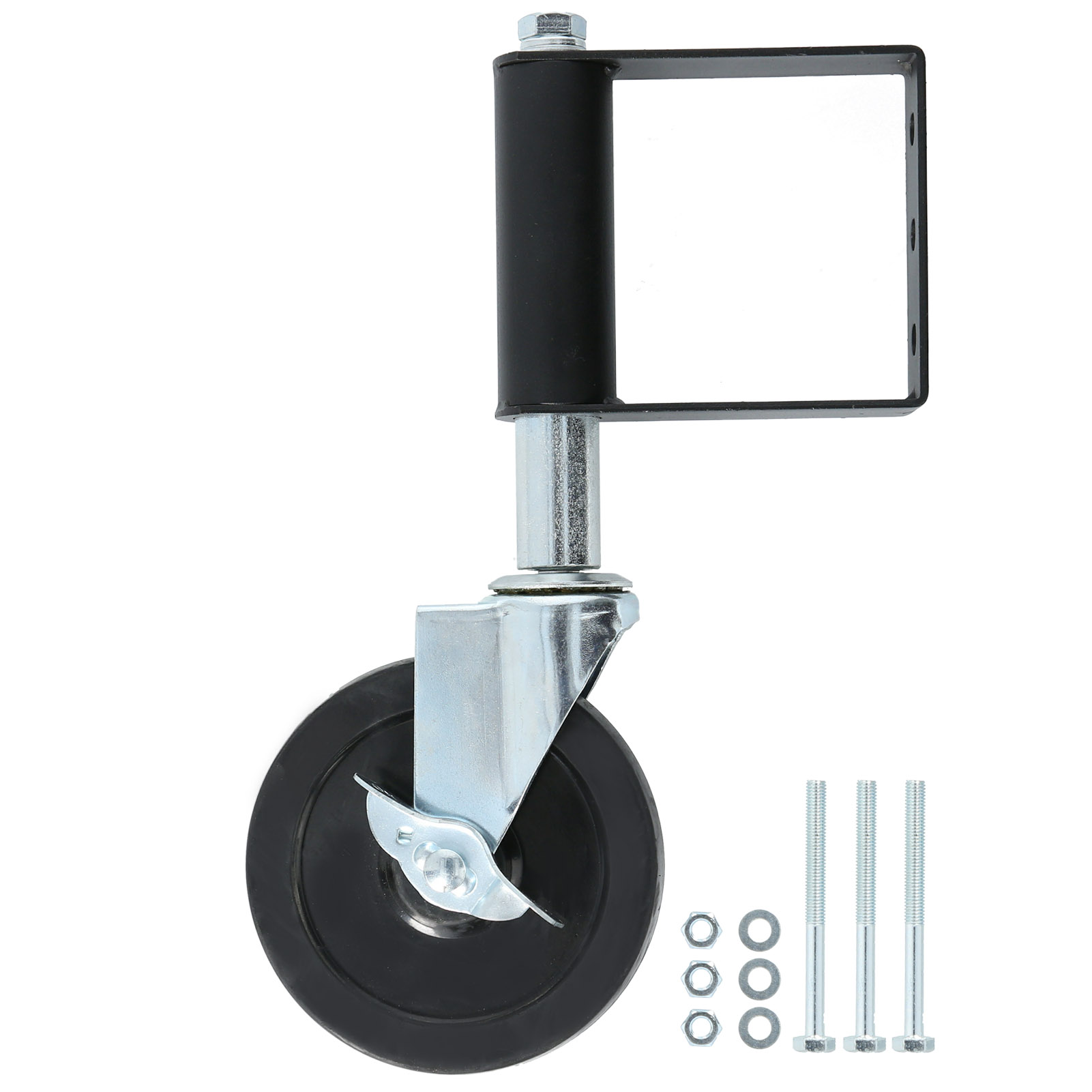 Federbelastete Türrolle, 5-zoll-aluminium-stoßdämpfungsrolle, 90 Kg Tragkraft (schwarz)