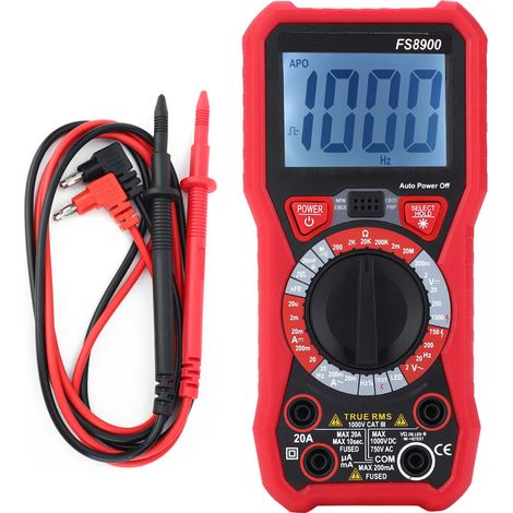 Fs8900 Tragbares Led-digitalmultimeter Für Ac/dc-spannungs- Und Strommessungen