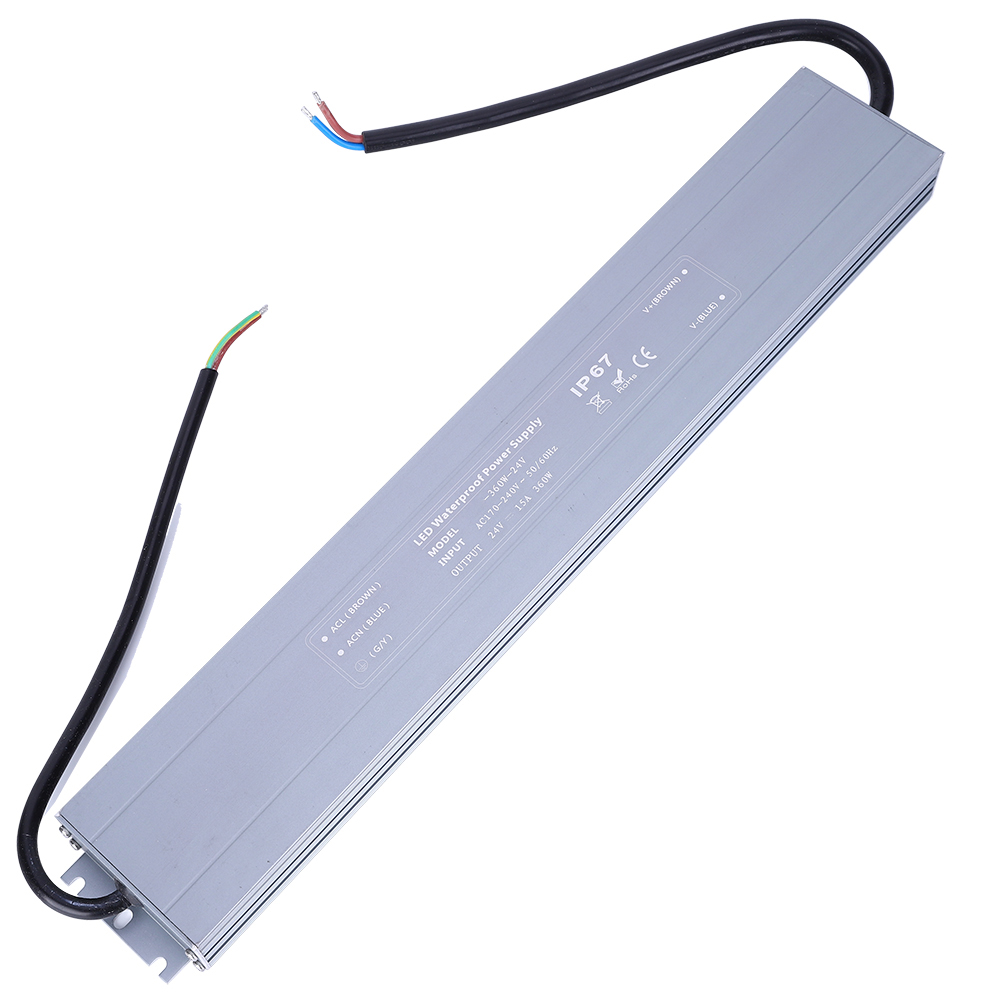Ultradünnes, Wasserdichtes Ac/dc-netzteil Hruw-360w-24v, Eloxierte Oberfläche, 170-240vac (50/60hz)