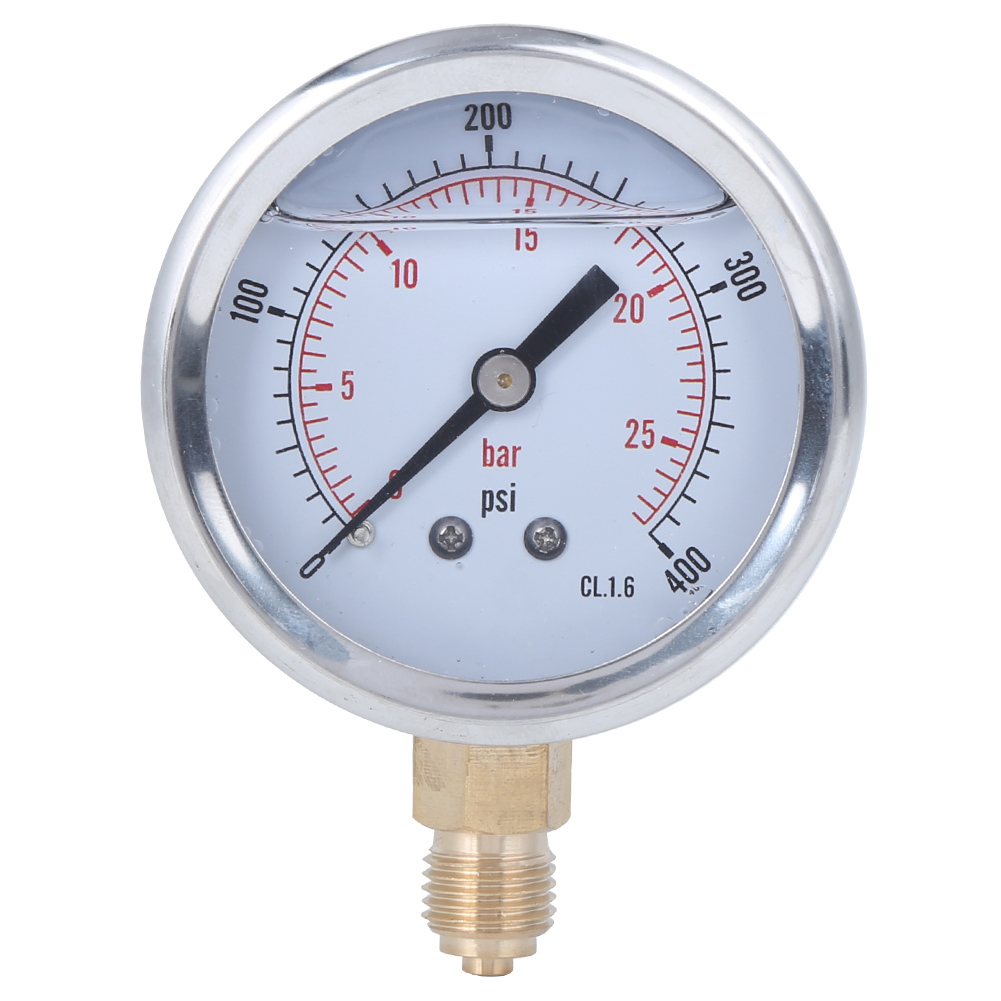 Hochpräzises Öldruckmessgerät Ts Pgg604 0-25 Bar (0-400 Psi), 1/4 Bsp-anschluss, Auslaufsicher Und Langlebig Für Industrielle Anwendungen.