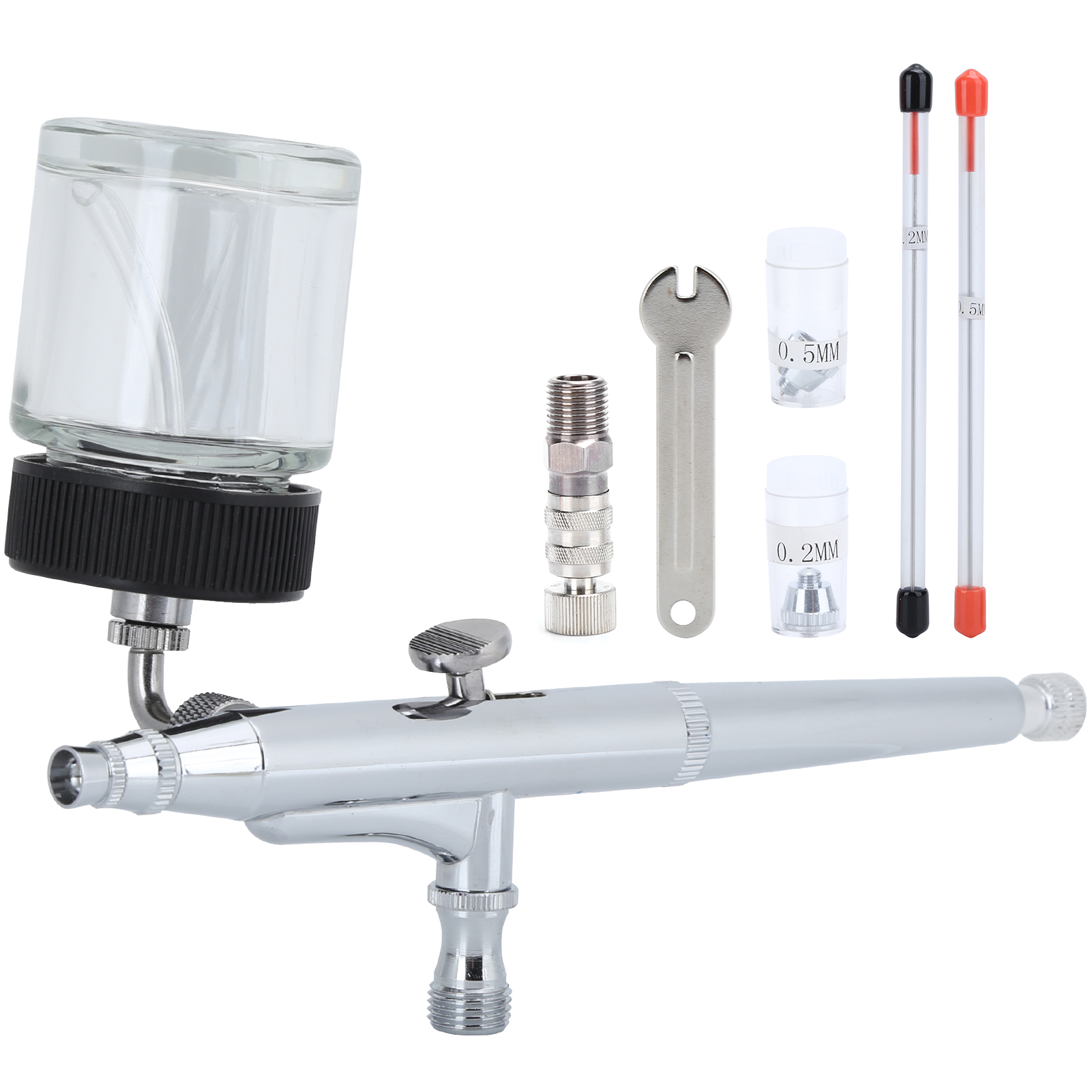 20-ml-doppelwirkungs-airbrush-farbpistole, 0,2-mm-, 0,3-mm- Und 0,5-mm-nadeln Für Modellbau Und Make-up
