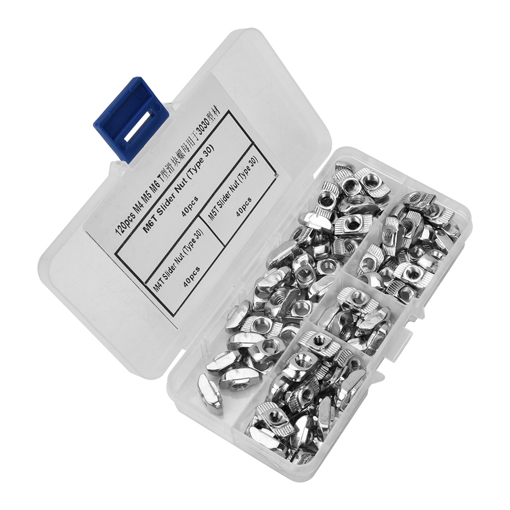 120 Stück T-nut-gleitmuttern M4, M5, M6 Für Aluminiumprofile 3030