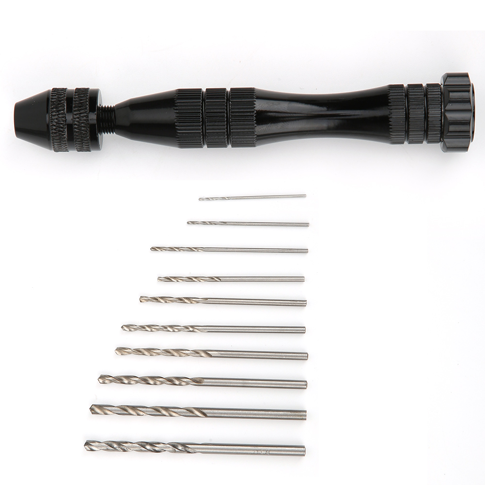 Handbohrer-set Aus Schwarzer Aluminiumlegierung Mit 10 Bohrern Für Die Holzbearbeitung