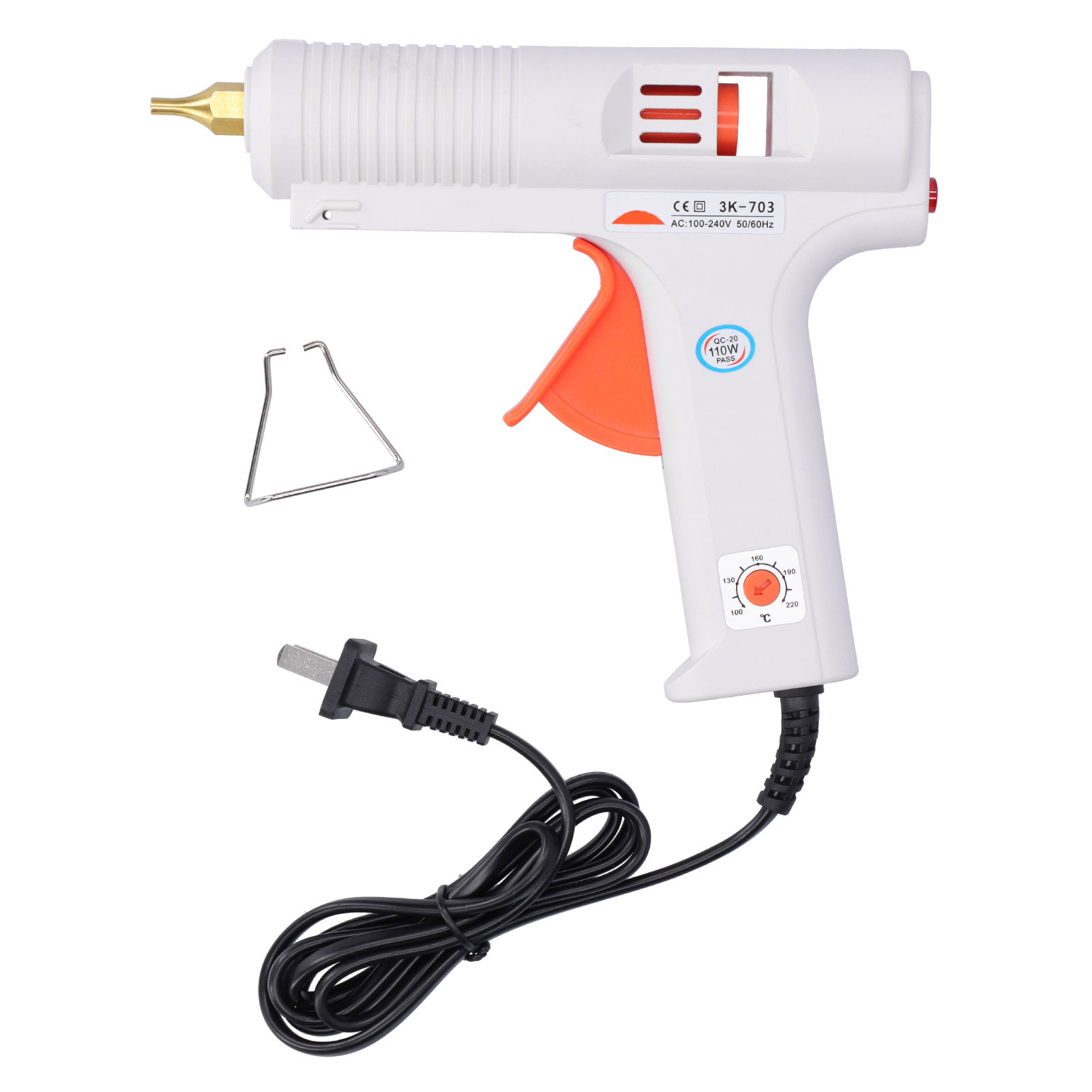 Hochleistungs-heißklebepistole Mit 110 W Leistung, Einstellbarer Temperatur, Für Industrielle Anwendungen Und Heimwerkerprojekte, 11-mm-zylinder, 100–240 V Kompatibel Mit Us-stecker.