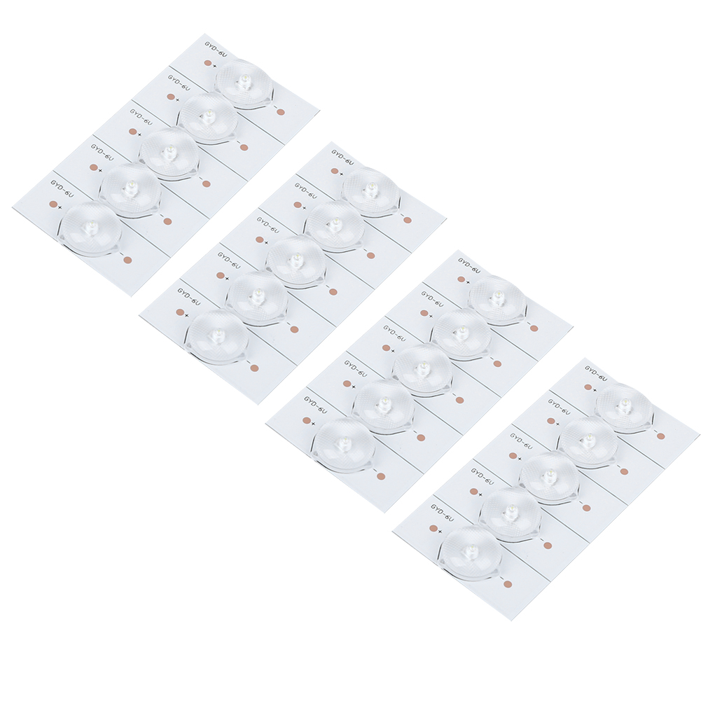 20 Weiße Smd-leds (6 V) Für Die Tv-reparatur, Mit Optischer Linse