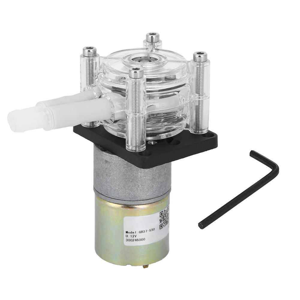 12-v-selbstansaug-schlauchpumpe, Transparenter Pc-pumpenkopf, Radrahmen Aus Edelstahl, Gleichstrommotor.