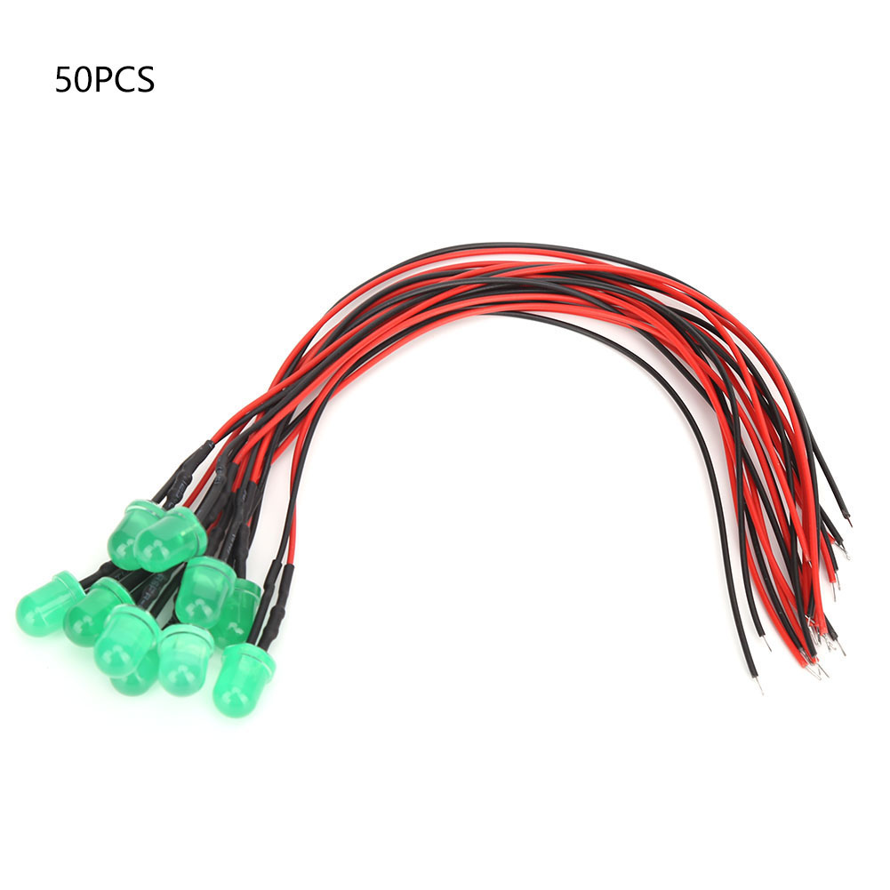 50 Stück 12v 8mm Hochleistungs-led-perlen In Smaragdgrün Und Jadegrün Mit 20cm 26awg Kabeln