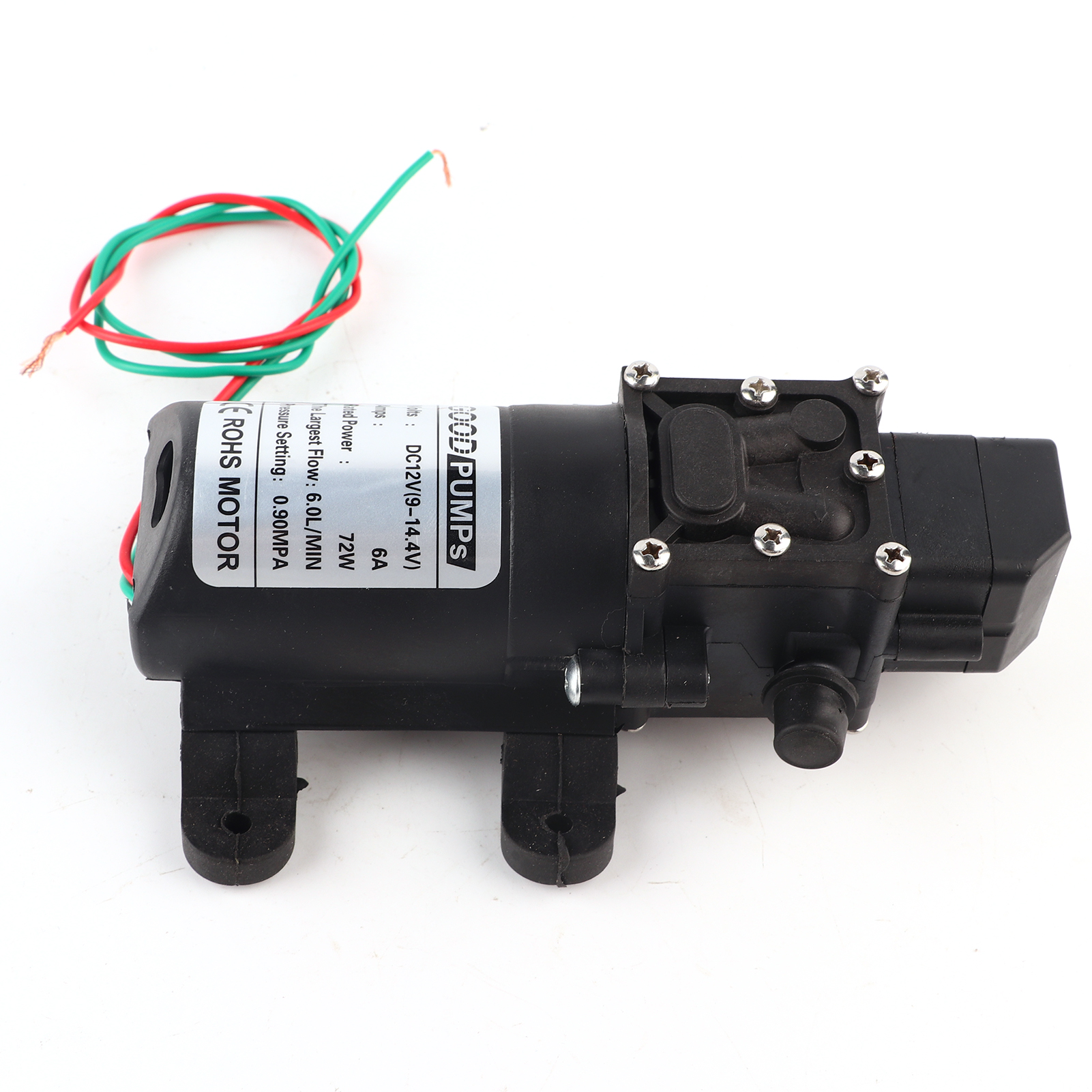 12v 72w Membranpumpe, Fördermenge 6,0l/min, Druck 0,9mpa, Gerader Wasserauslass, Für Den Hausgebrauch Und Den Professionellen Einsatz.