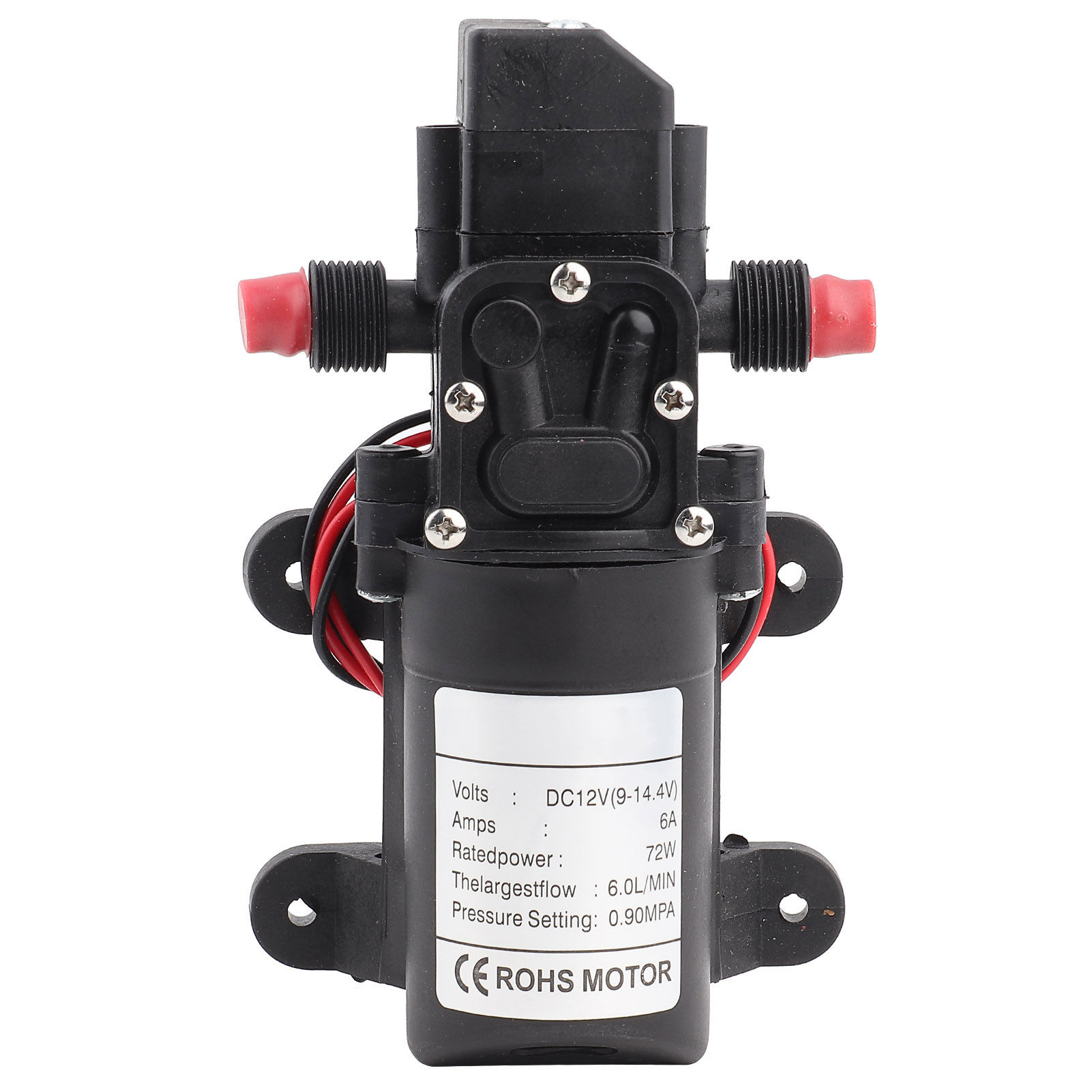 12v Membranwasserpumpe, 72w, 6,0l/min, 0,9mpa, G1/2 Zoll Gewindeausgang, Ideal Für Den Mobilen Einsatz Und Camping.