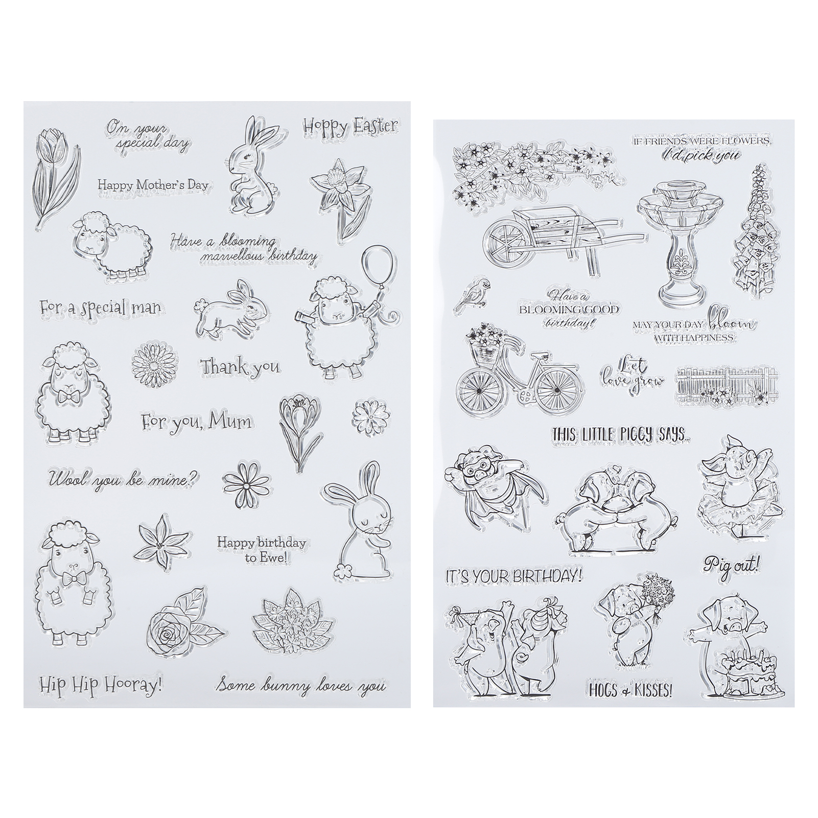 Stück Transparente Tpr-stempel, Siegel, Schaf, Kaninchen, Schwein, Geburtstag, Diy-scrapbooking-karte