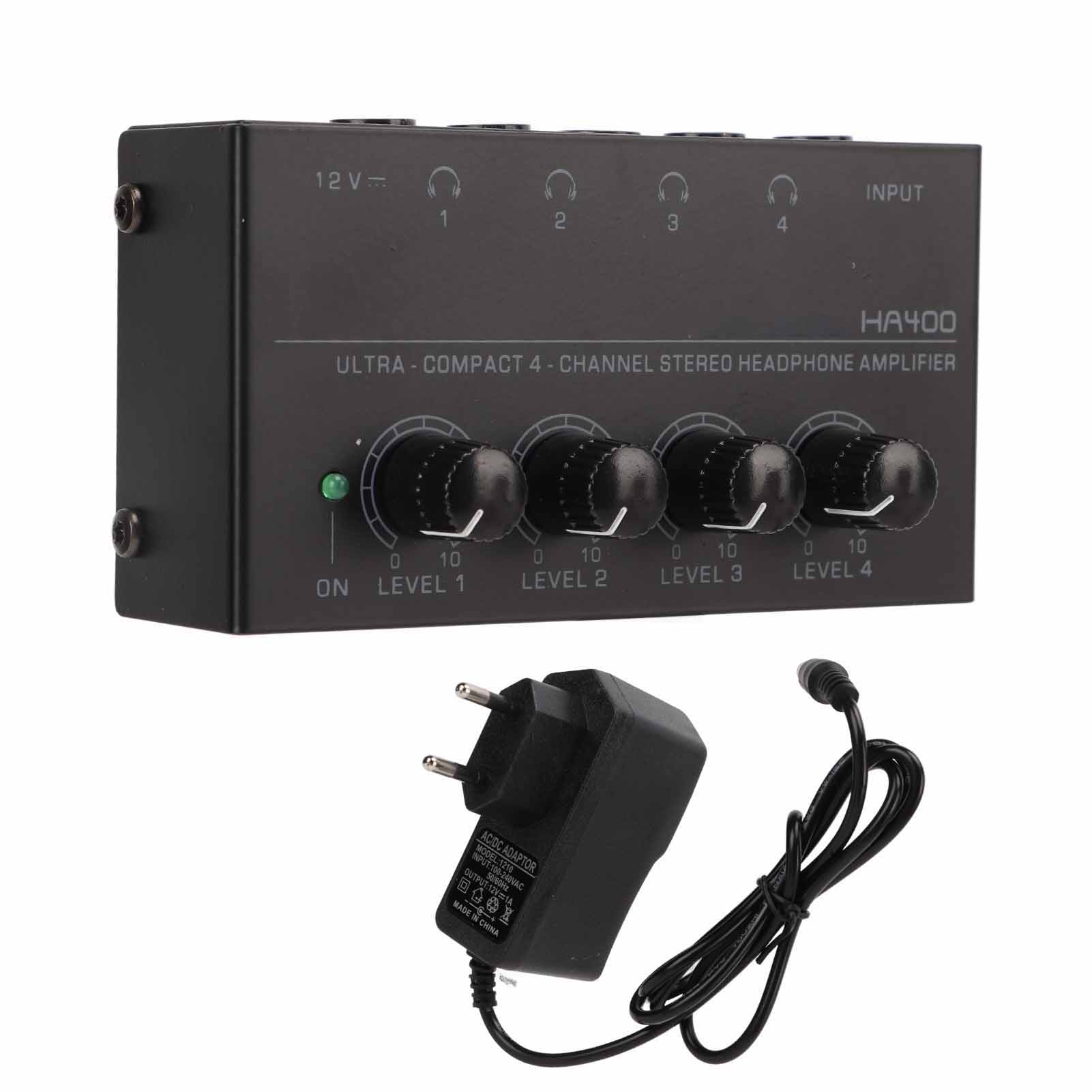 4-kanal-stereo-kopfhörerverstärker, Audio-splitter Für Kopfhörer, Eu-stecker 100–240 V Ac