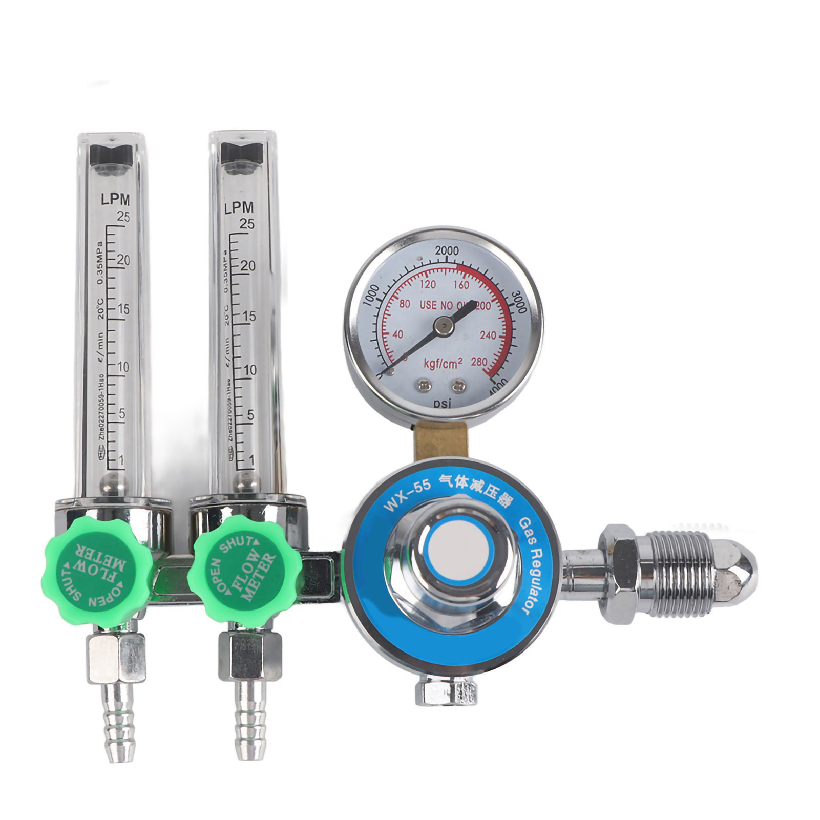 Wx-55x-2l Doppelrohr-argonregler Mit Durchflussmesser Und Metrischem Druckminderer Cga540