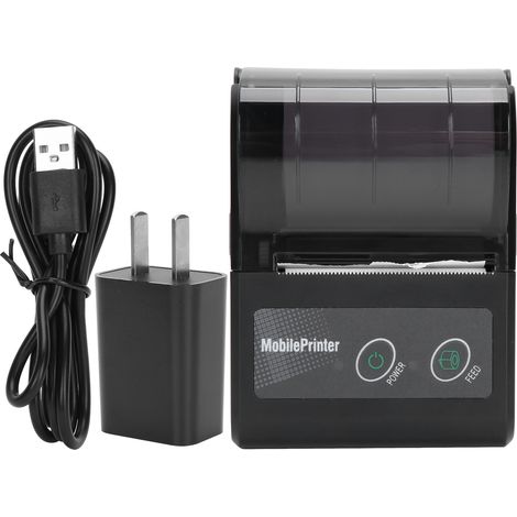 Tragbarer Bluetooth-thermodrucker Für Tickets Und Quittungen, Mini-etikettendrucker Mit 100–240-v-us-stecker