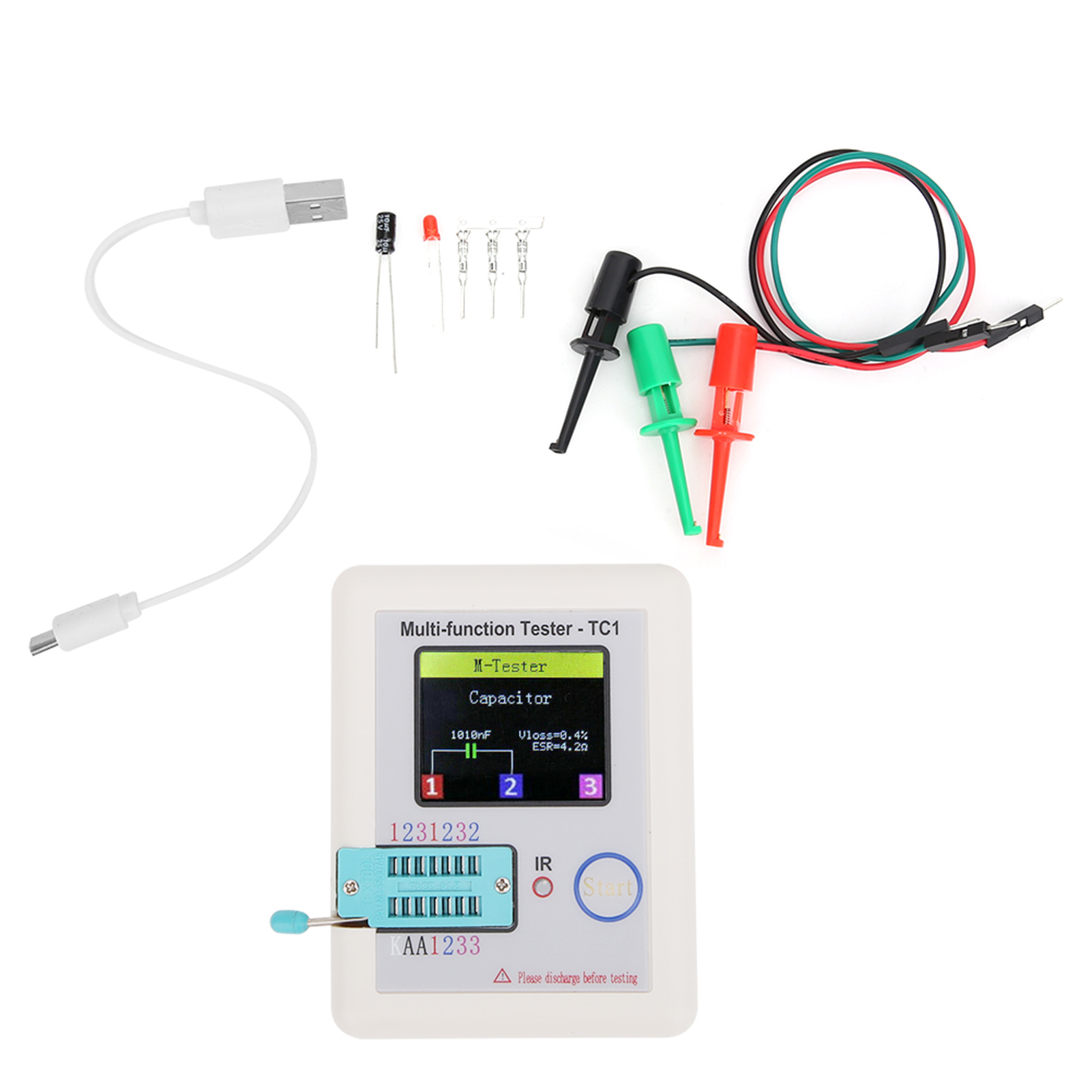 Multifunktions-transistortester Mit 1,8-zoll-tft-bildschirm Für Kondensatoren Und Dioden