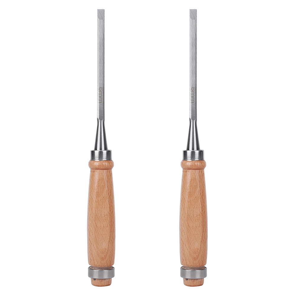 Flache Holzmeißel Mit Holzgriff, Robustes Holzbearbeitungszubehör, Cr V 6 Mm