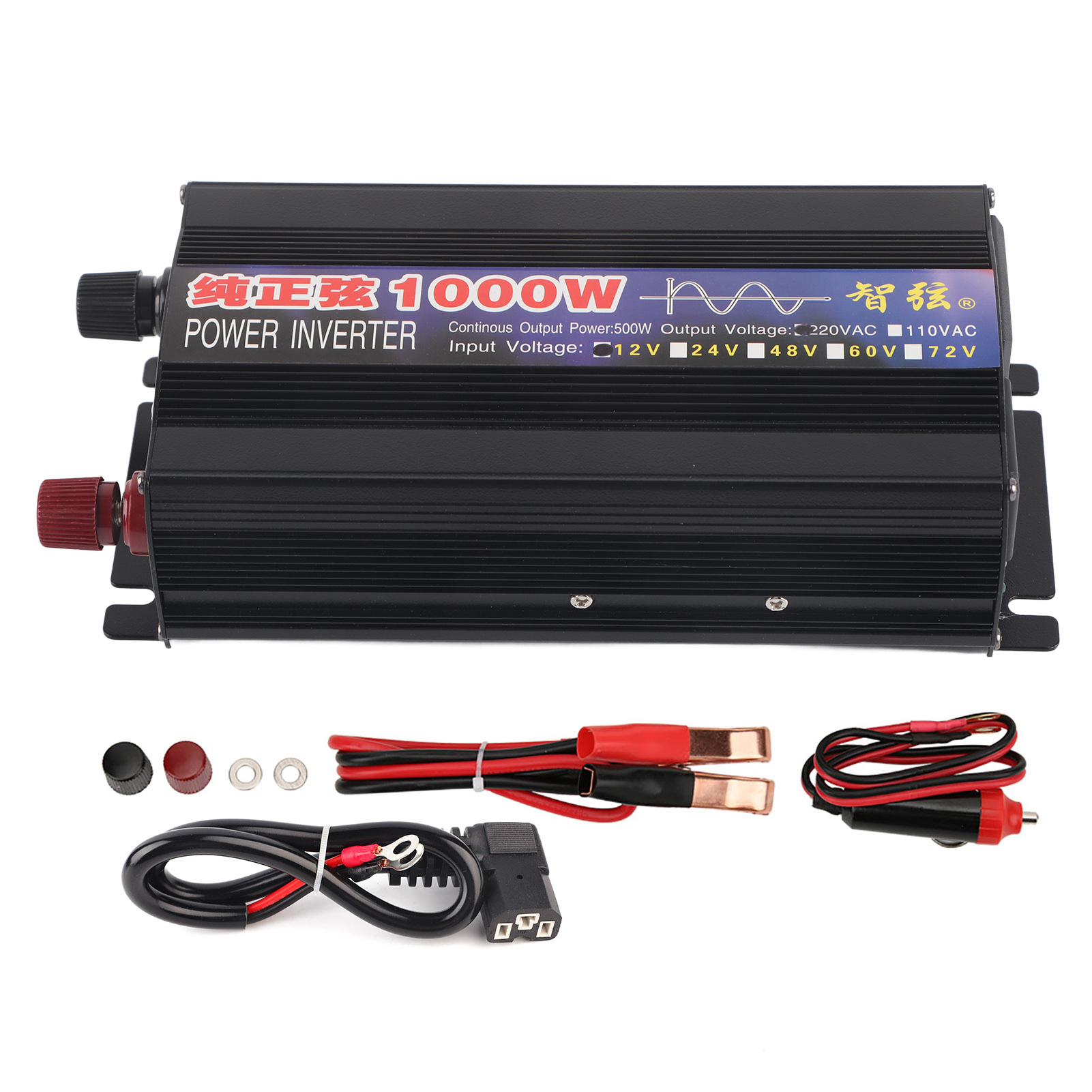 1000-w-sinus-wechselrichter (12 V Auf 220 V) Für Auto Und Haushalt Mit Digitalanzeige