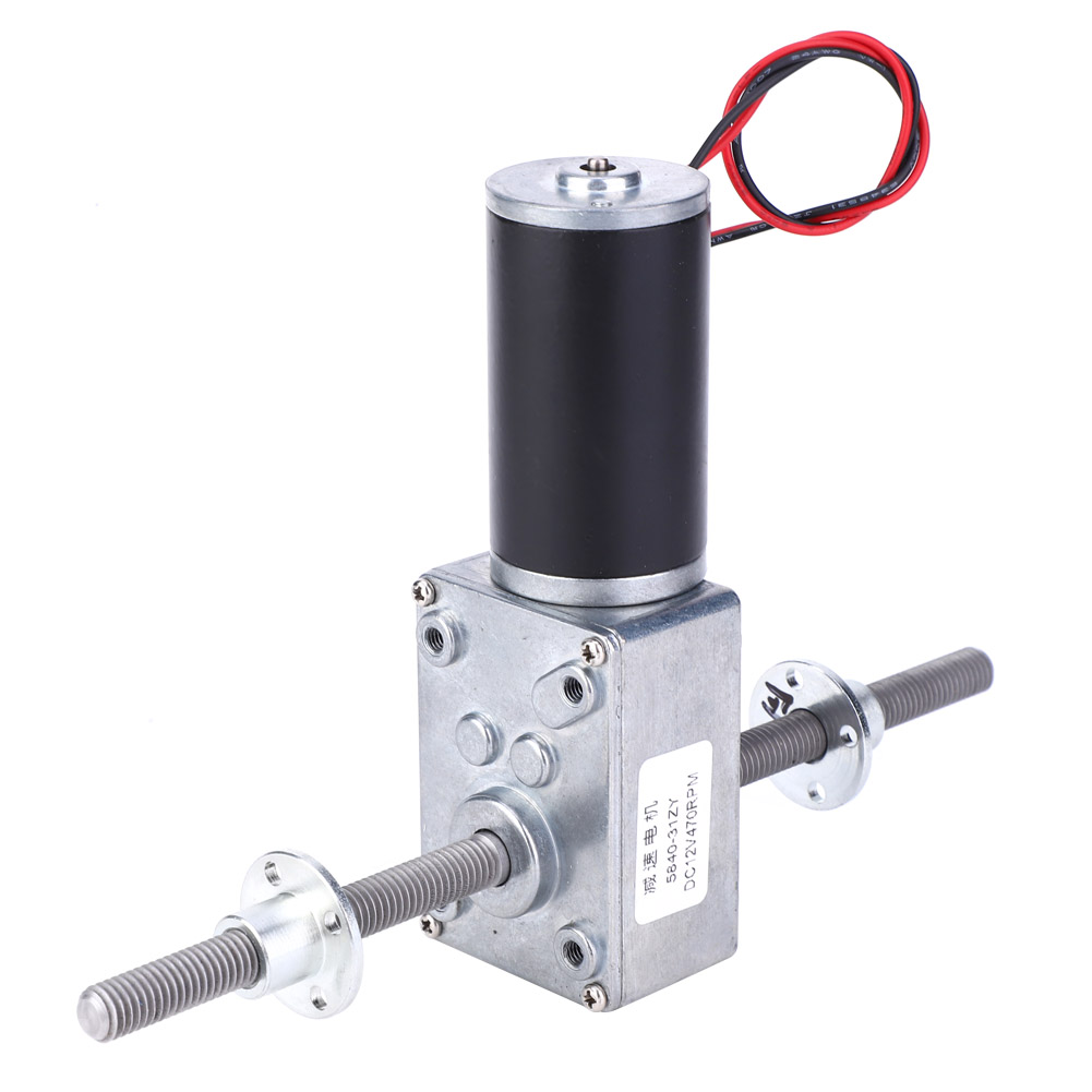 Schneckengetriebemotor Mit Rechter Und Linker Welle, Untersetzungsgetriebe 1280, M8-gewinde Und Flansch, Untersetzungsverhältnis 100:1