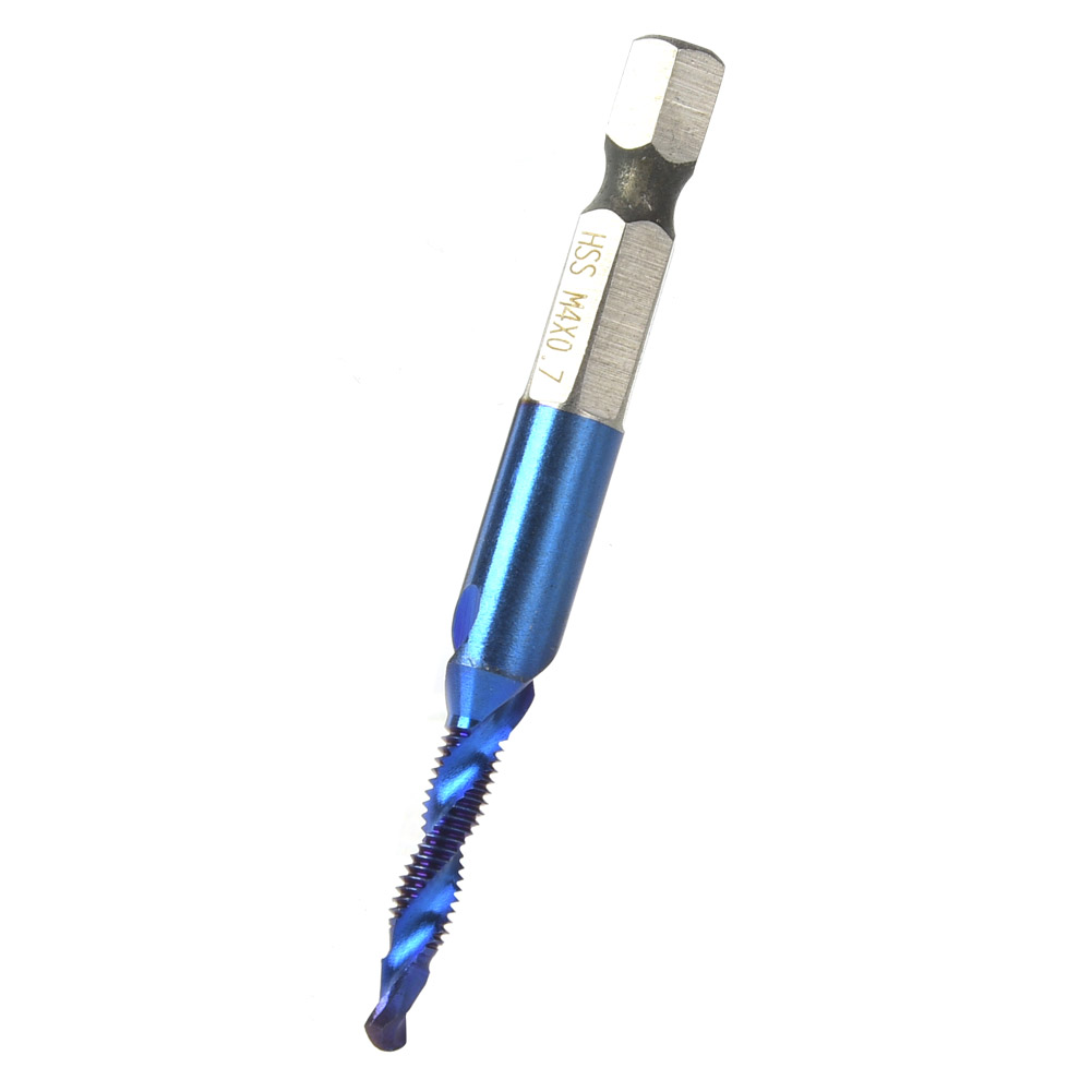 6,35 Mm Blau Plattierter Hss-gewindebohrer Mit Sechskantschaft Für M4-gewindebohrer