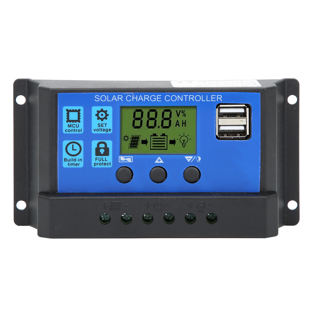30a Lcd-solar-laderegler Mit Zwei Usb-anschlüssen Und Batterieladesteuerung Für 12v/24v-batterien