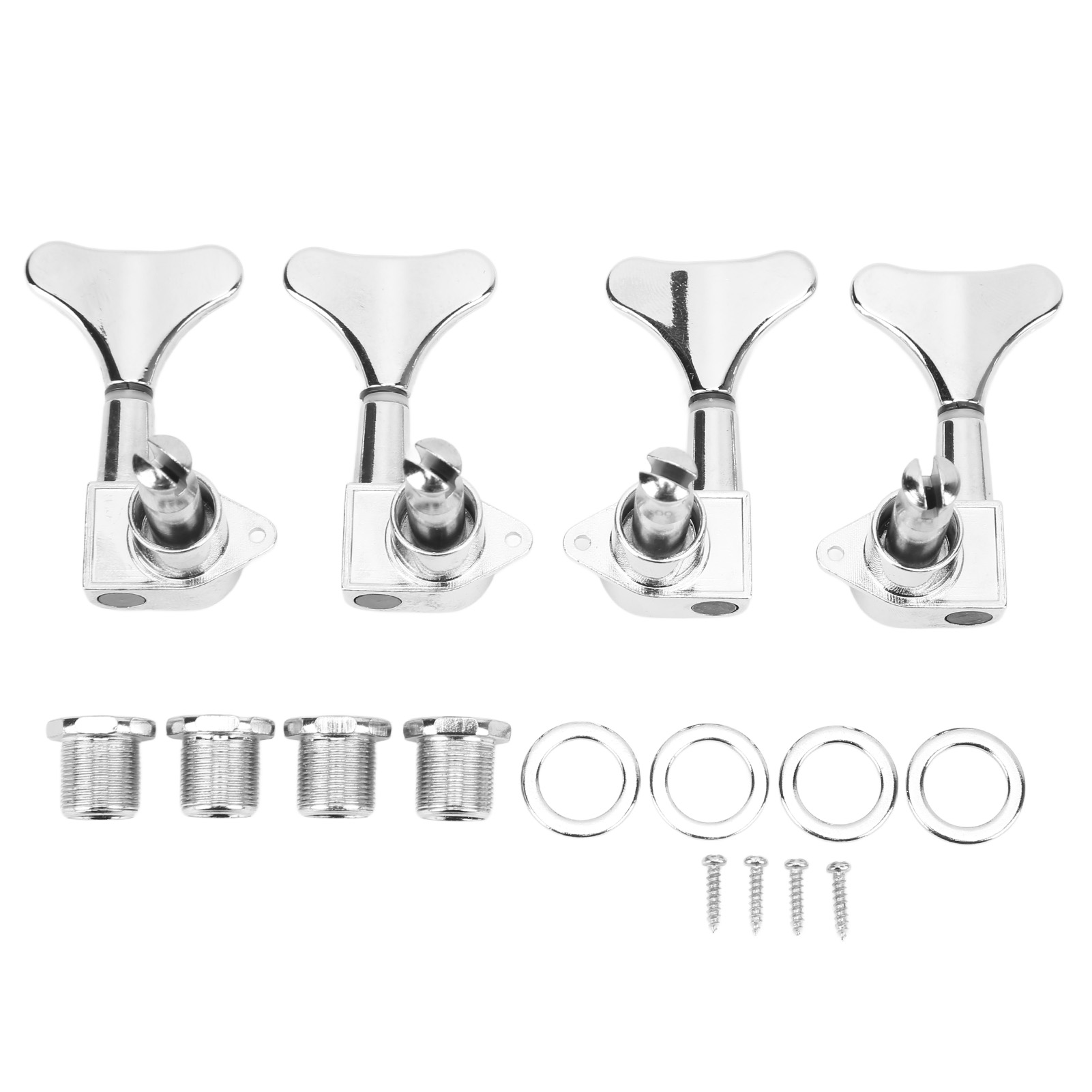 Stimmmechaniken Für E-bass, 2 Rechts, 2 Links, Versilbert, Korrosionsbeständiges Metall Mit Gekapselten Zahnrädern