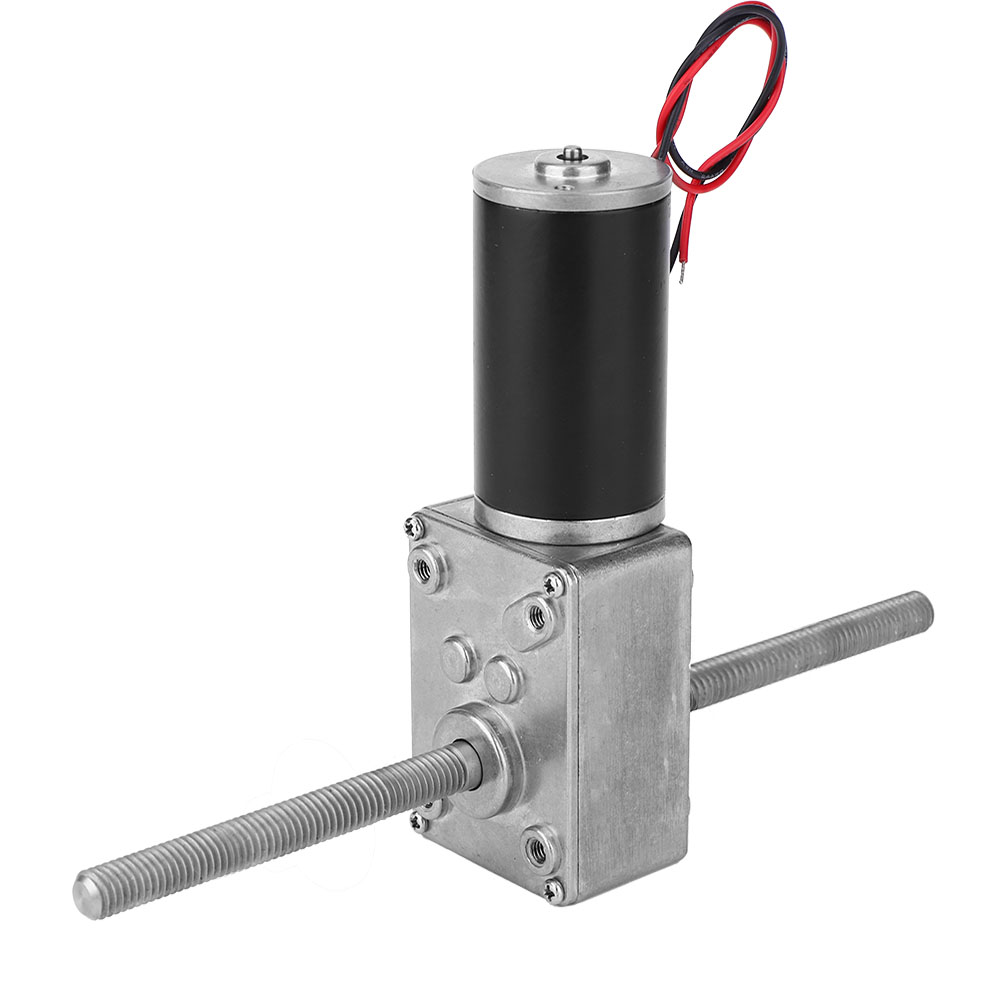 24v Turbo-getriebemotor Mit Doppelter Metallwelle Und Schneckenrad, M8 Rechtsgewinde (100)