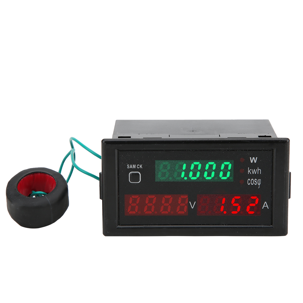 Digitales Wechselstrom-multimeter Mit Led-anzeige – Misst Spannung, Strom Und Leistung – Ac220v-monitor