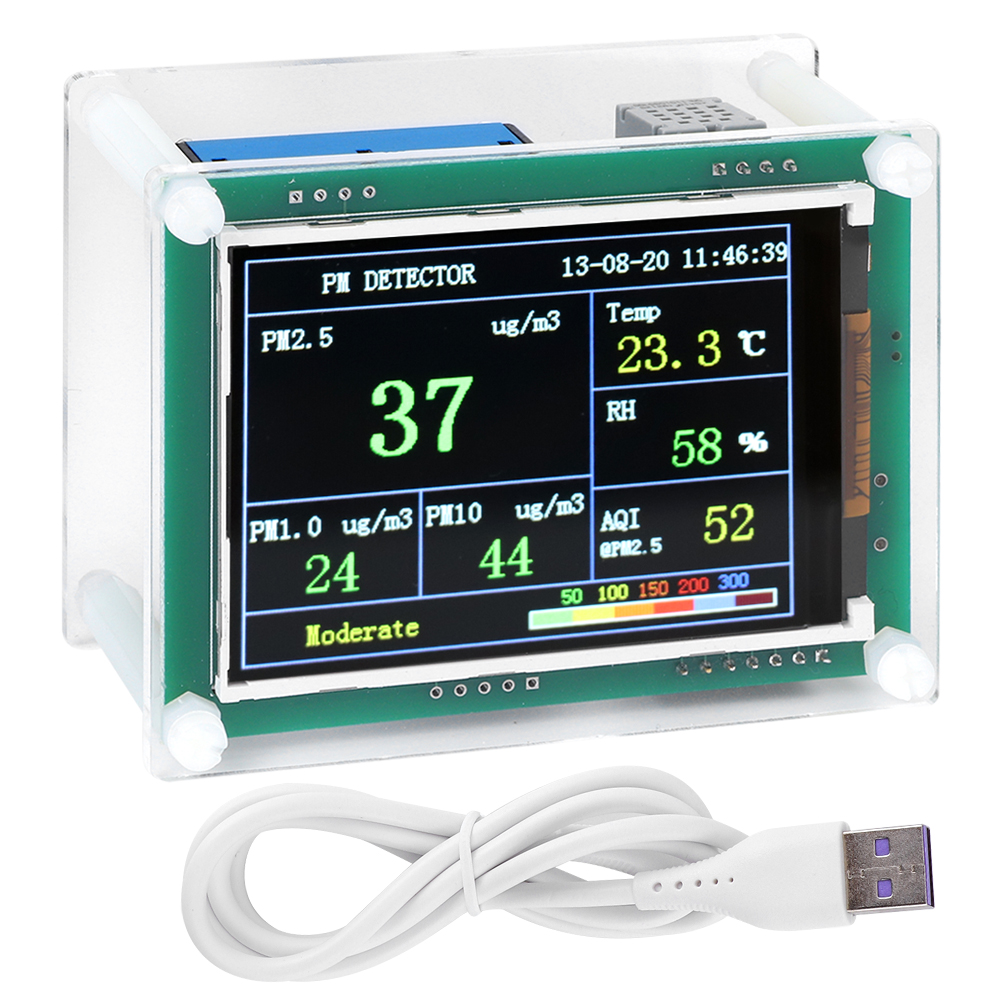Pm2,5-detektor Für Zuhause Und Auto – Luftqualitätsmonitor Mit 2,8-zoll-led-bildschirm Und A1-kommunikation