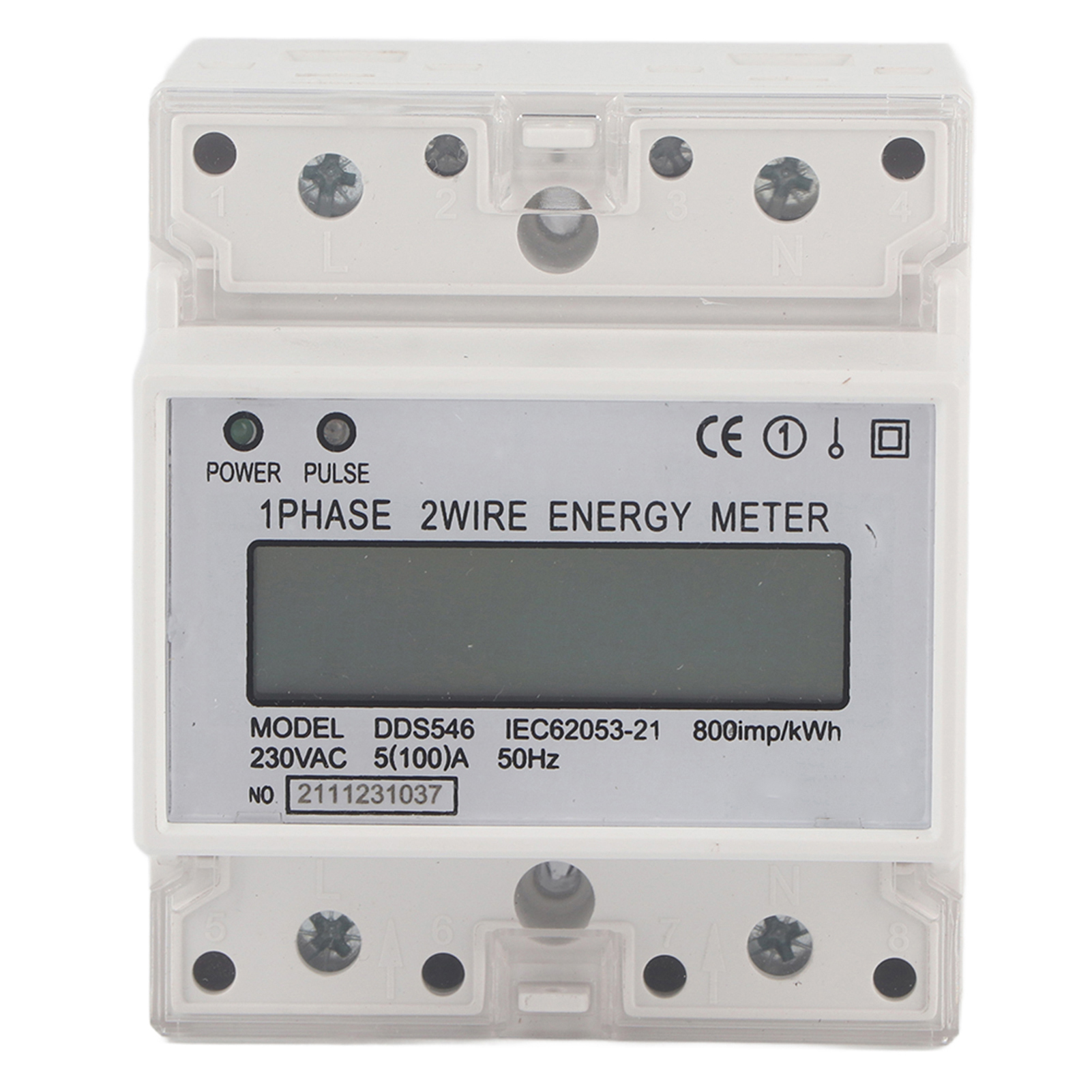 Einphasen-energiezähler 5-100a 230vac Mit Digitalem Lcd-display Für Din-schienenmontage