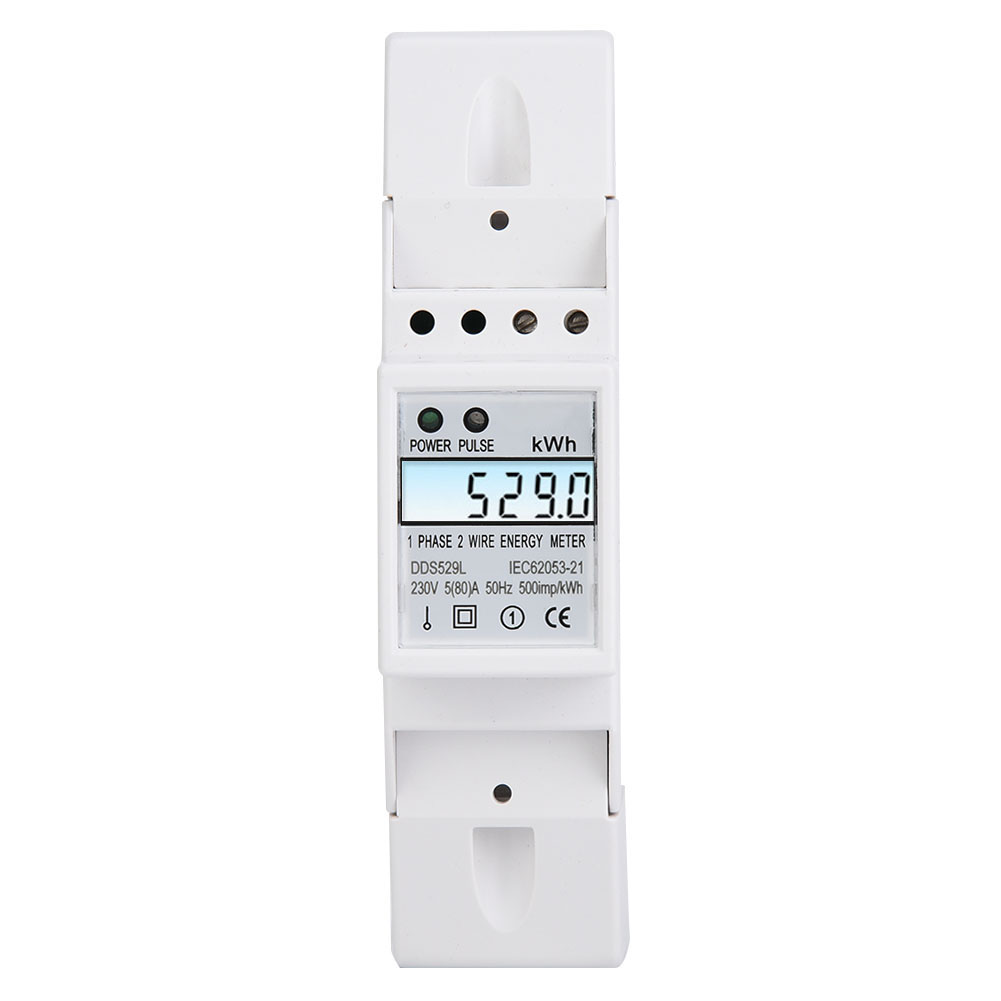 Einphasiger 230-v-haushaltsenergiezähler Dds529l Mit Intelligentem Lcd-display, Für 2-polige Din-schiene, Zur Messung Des Stromverbrauchs