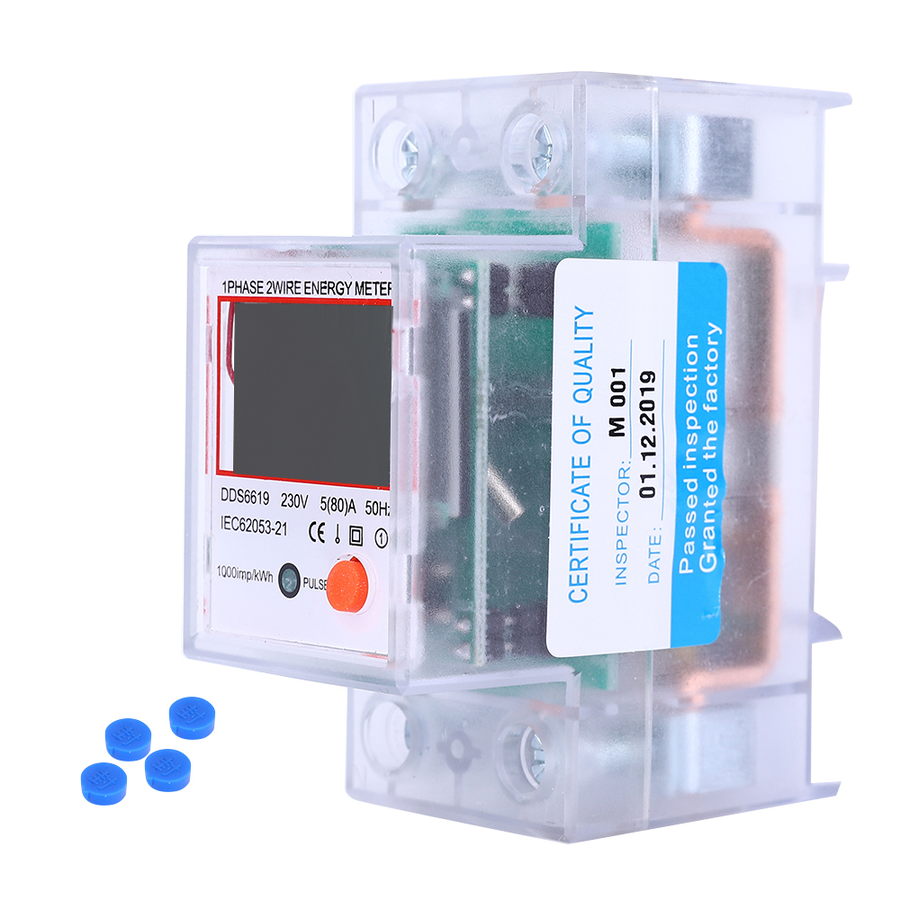 Digitaler Einphasen-energiezähler Mit Hintergrundbeleuchtetem Display, Misst Spannung 230 V Und Stromstärke 5–80 A, Multifunktional