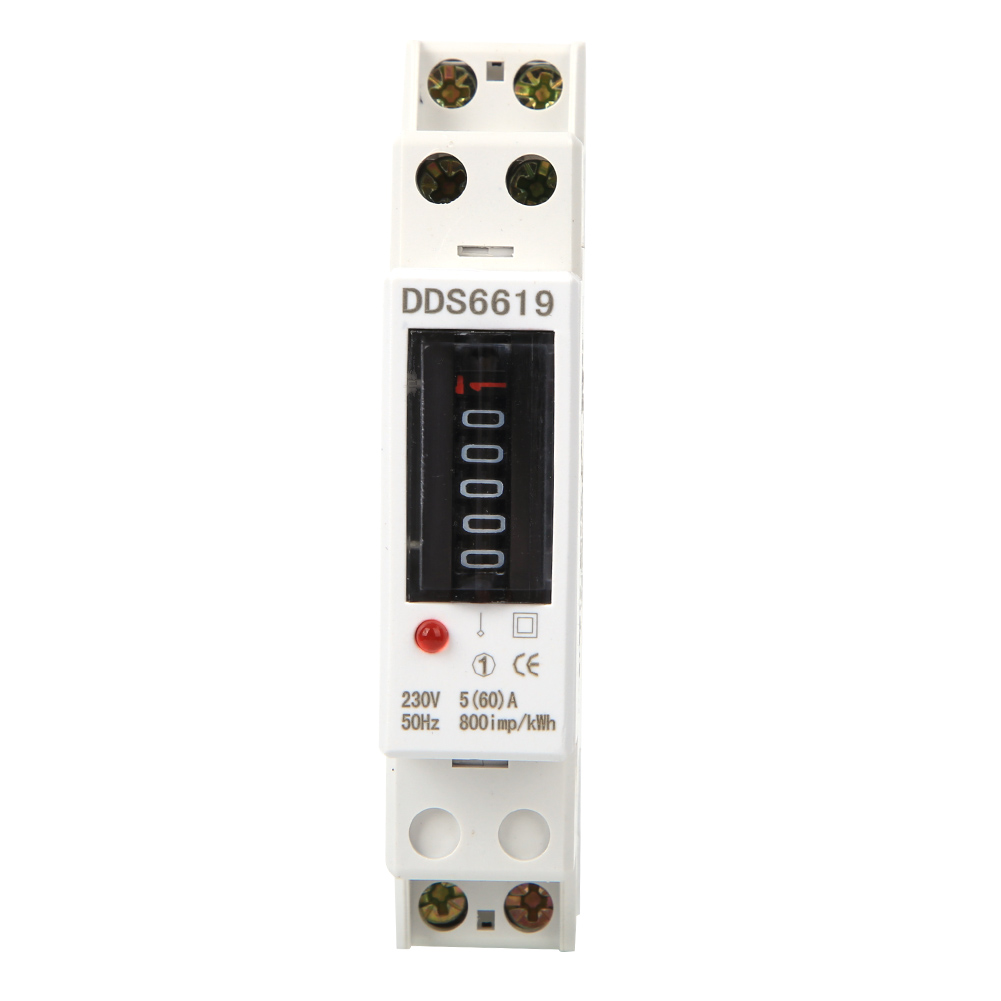 Einphasiger 230-v-energiezähler Für Haushaltsgeräte, Din-schienenmontage, Modell Dds6619-001 (5-60a)
