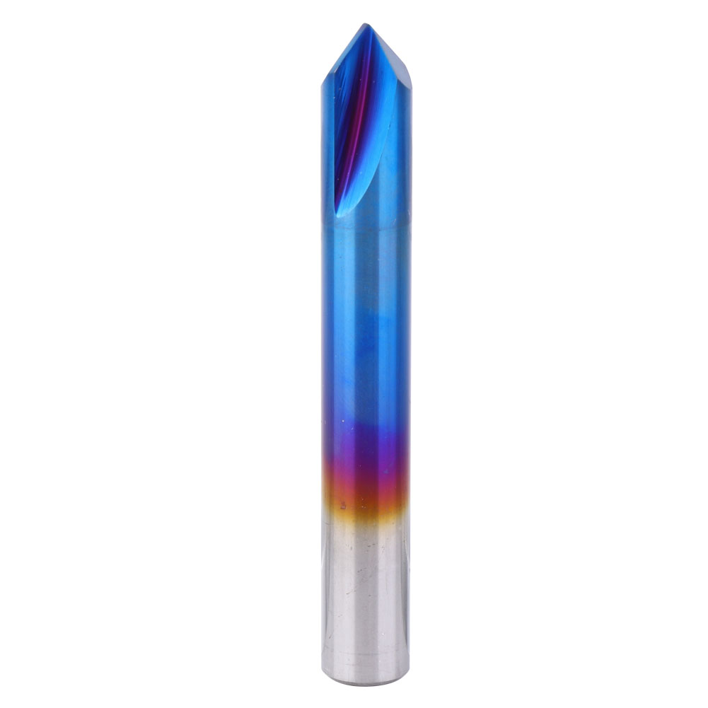 90°-fasenfräser Mit 2 Schneiden, Blauer Hartmetallbeschichtung, Für Oberfräsen 10x75l