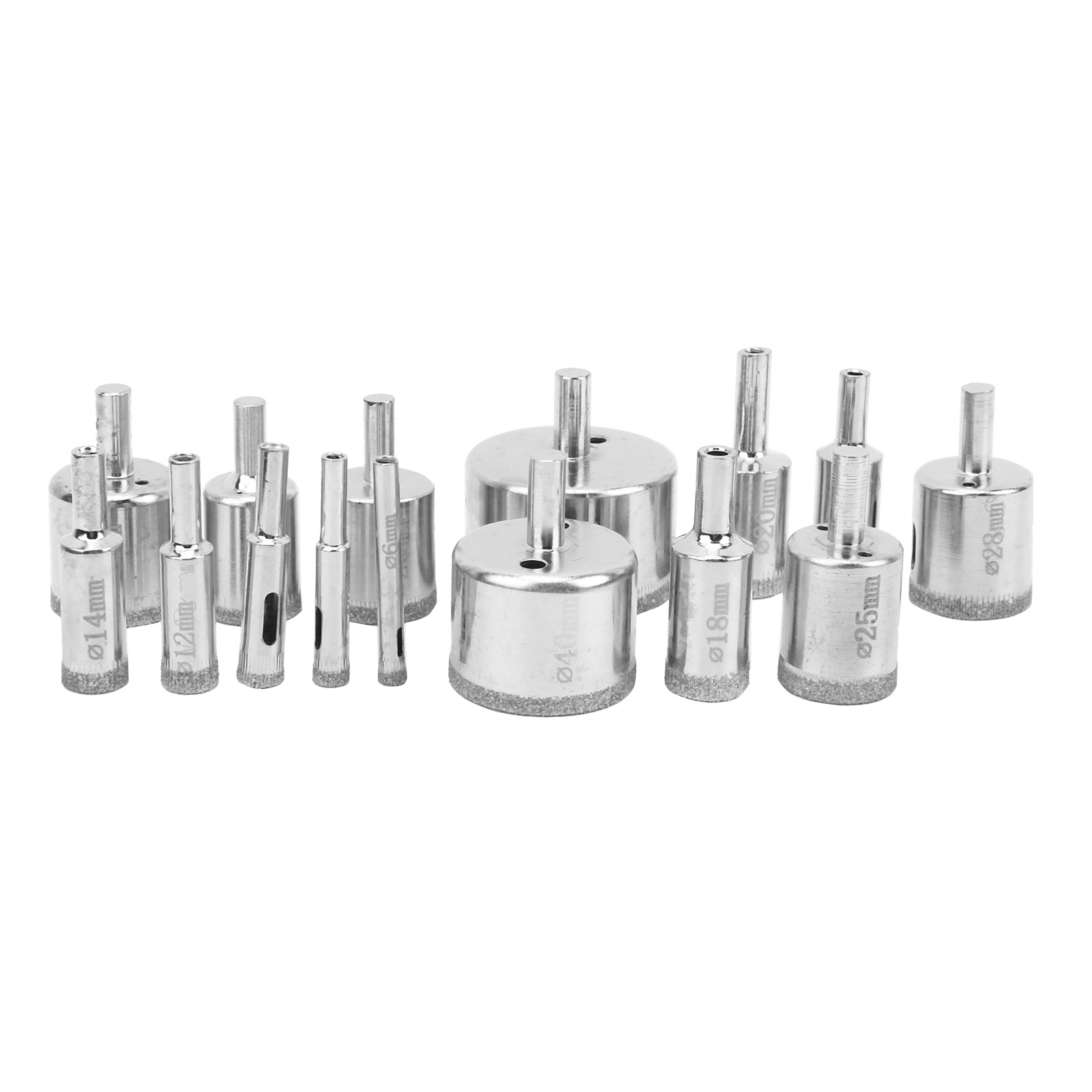 15-teiliges Diamantbohrer-lochsägen-set Für Marmor, Keramik Und Glas, 650 Mm