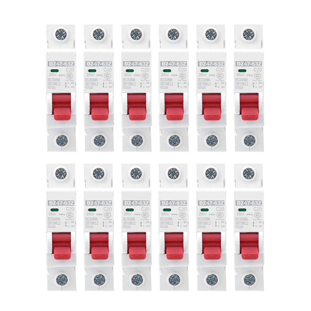 12 Stück Dz47-63z 1p 20a Mcb Dc 250v Leitungsschutzschalter Für Photovoltaikanlagen